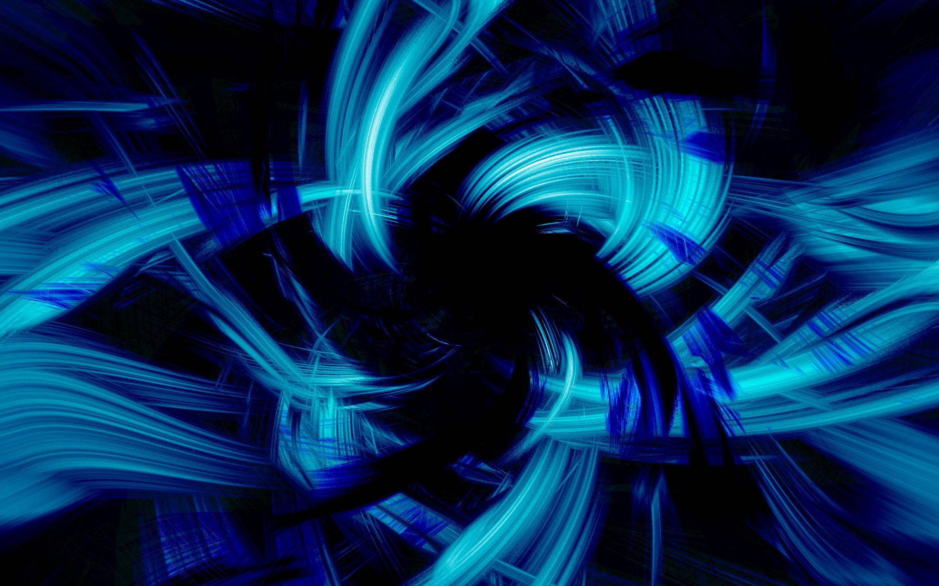 Arte abstracto azul de líneas de luz y oscuridad que fluyen como pinceladas.