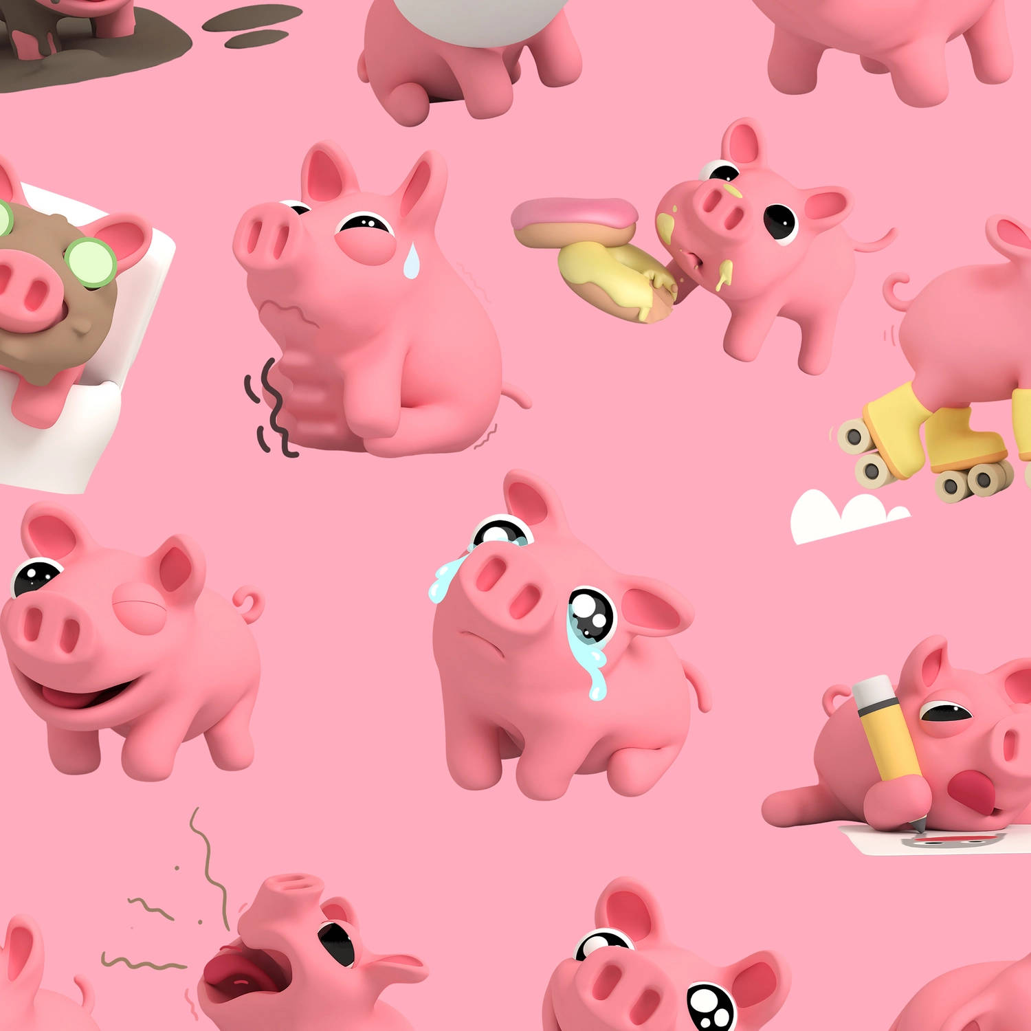 Rosa Cerdito Lindo Fondos de pantalla
