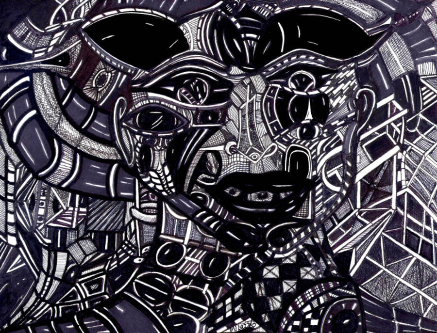 Rostro abstracto psicodélico oscuro Fondos de pantalla