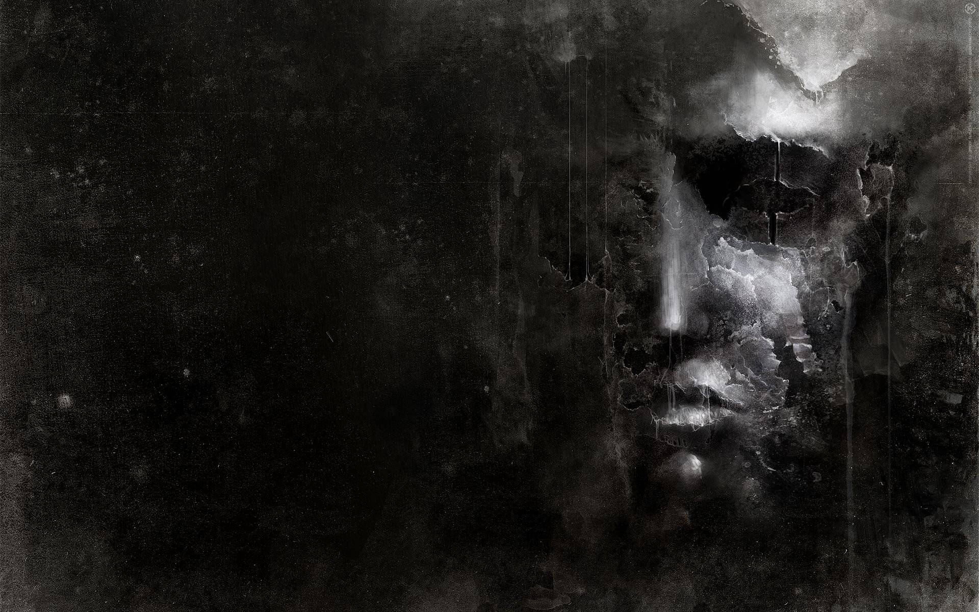 Rostro de hombre contra pantalla oscura Fondos de pantalla