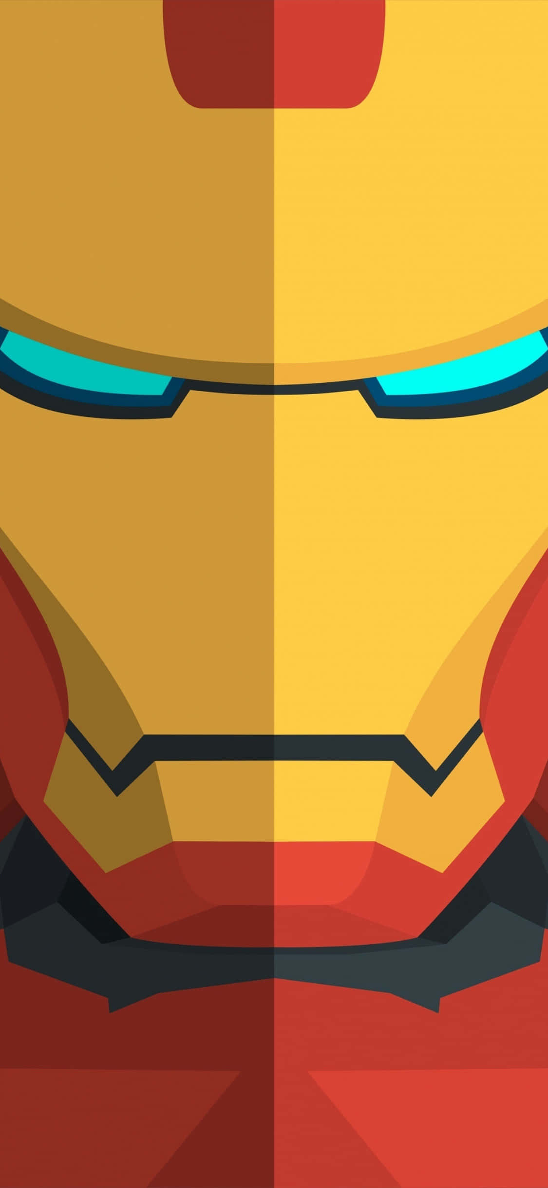 Rostro de Iron Man en color rojo y amarillo Fondos de pantalla
