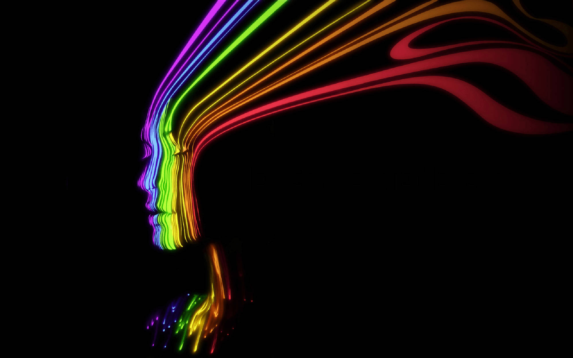 Rostro de mujer con estética oscura y psicodélica Fondos de pantalla