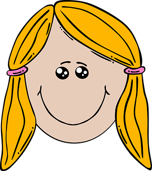 Rostro Sonriente de Niña de Dibujos Animados Fondos de pantalla
