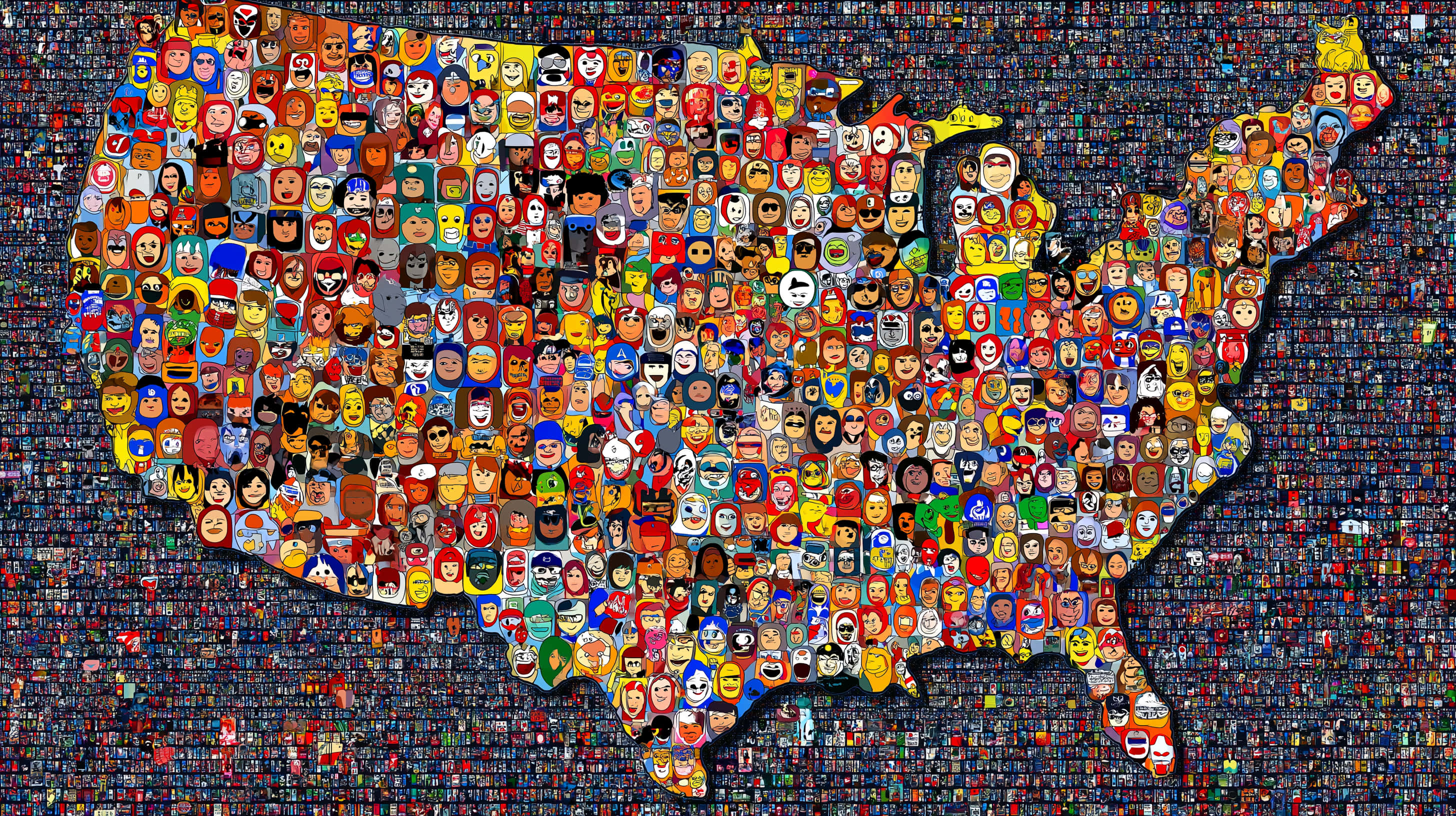 Rostros diversos formando un mosaico nacional de la humanidad Fondos de pantalla