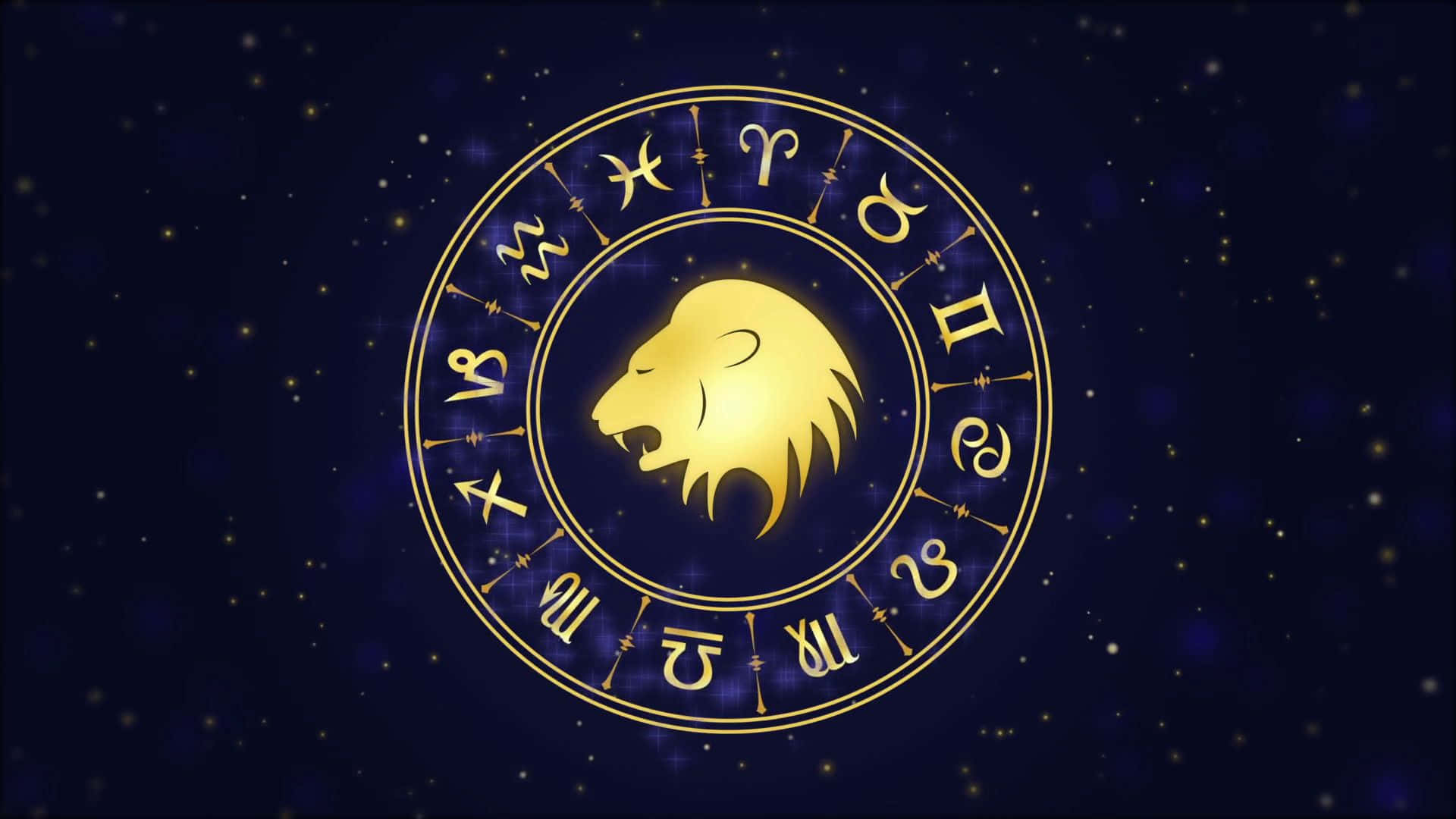 Rueda Zodiacal del León Dorado Leo Fondos de pantalla