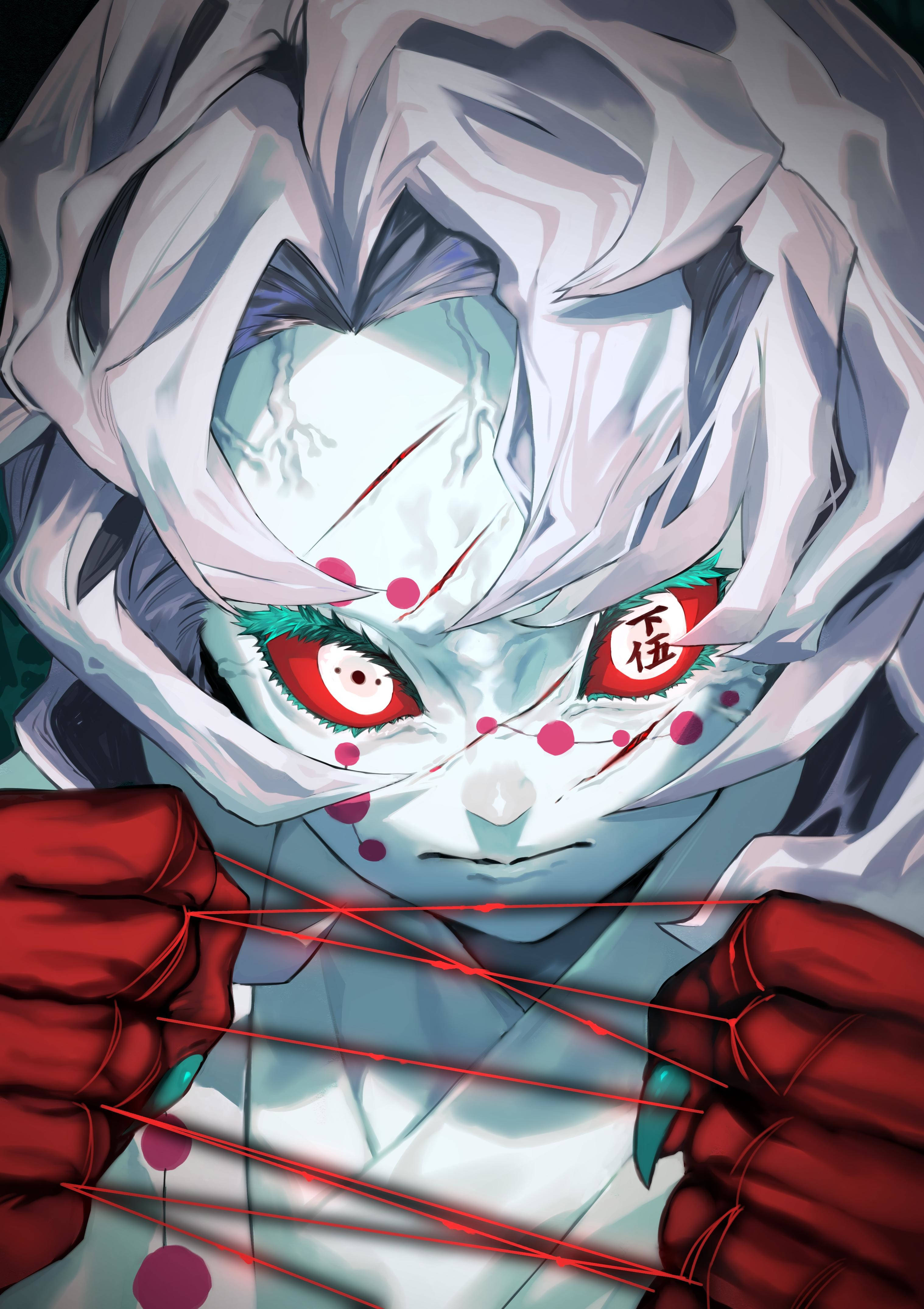 Rui Ojos Rojos Demon Slayer iPhone Fondos de pantalla