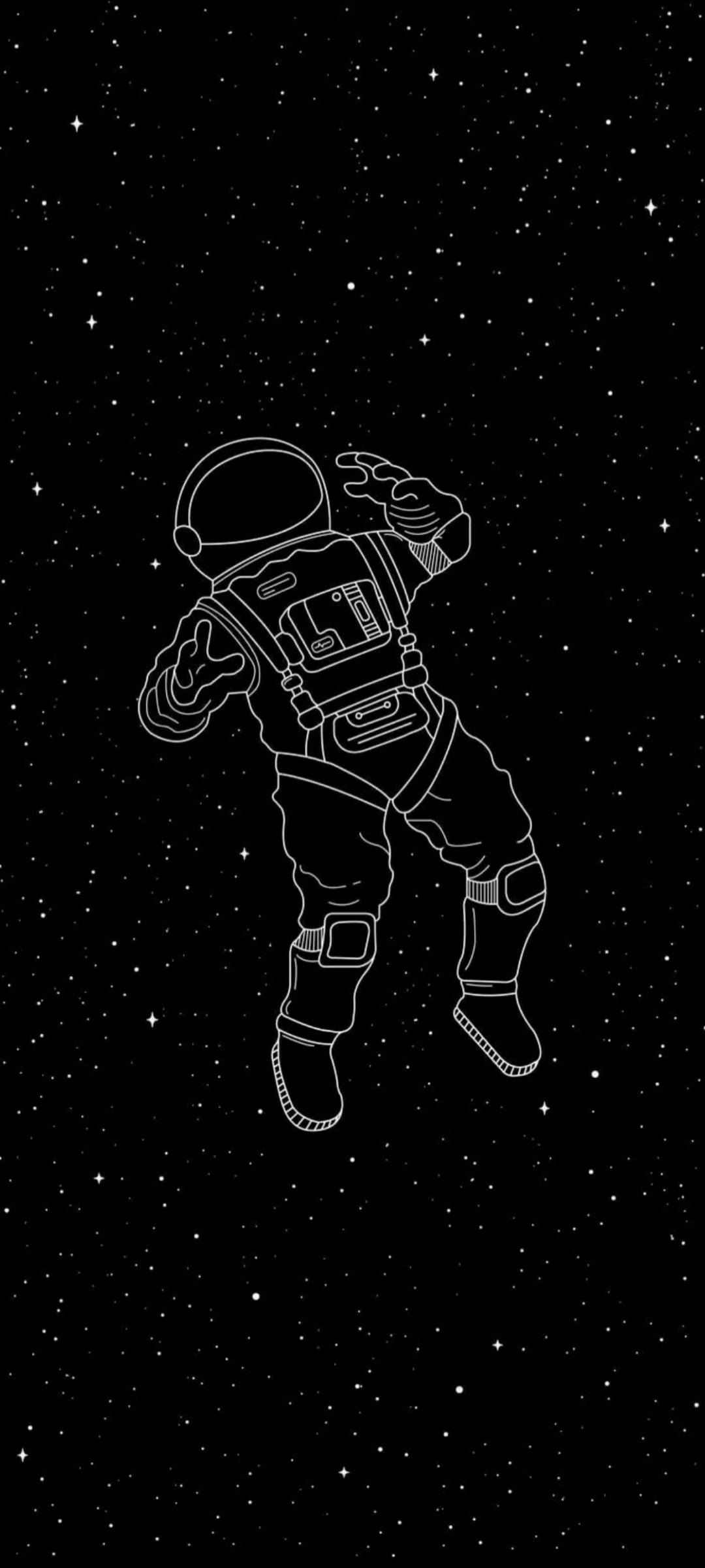 S10+ Astronauta Blanco y Negro Fondos de pantalla