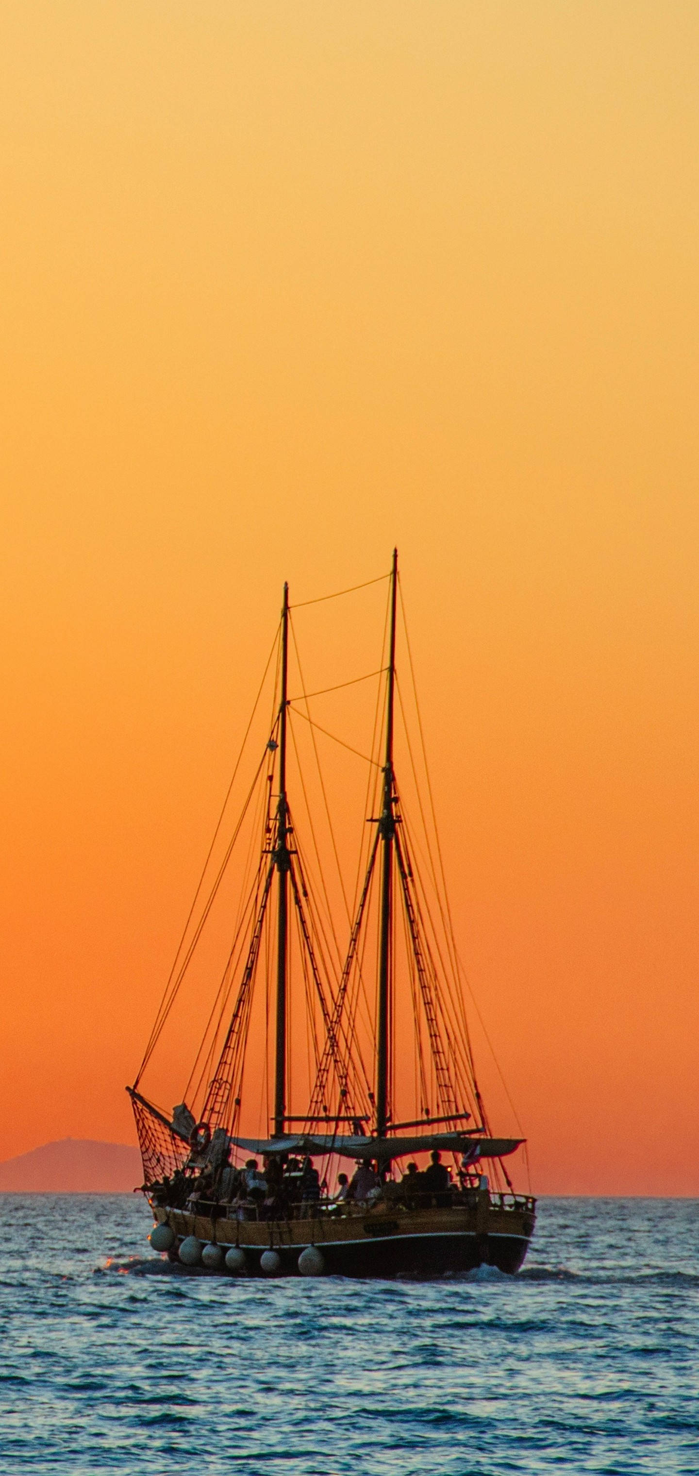 S10 Velero Cielo Naranja Fondos de pantalla