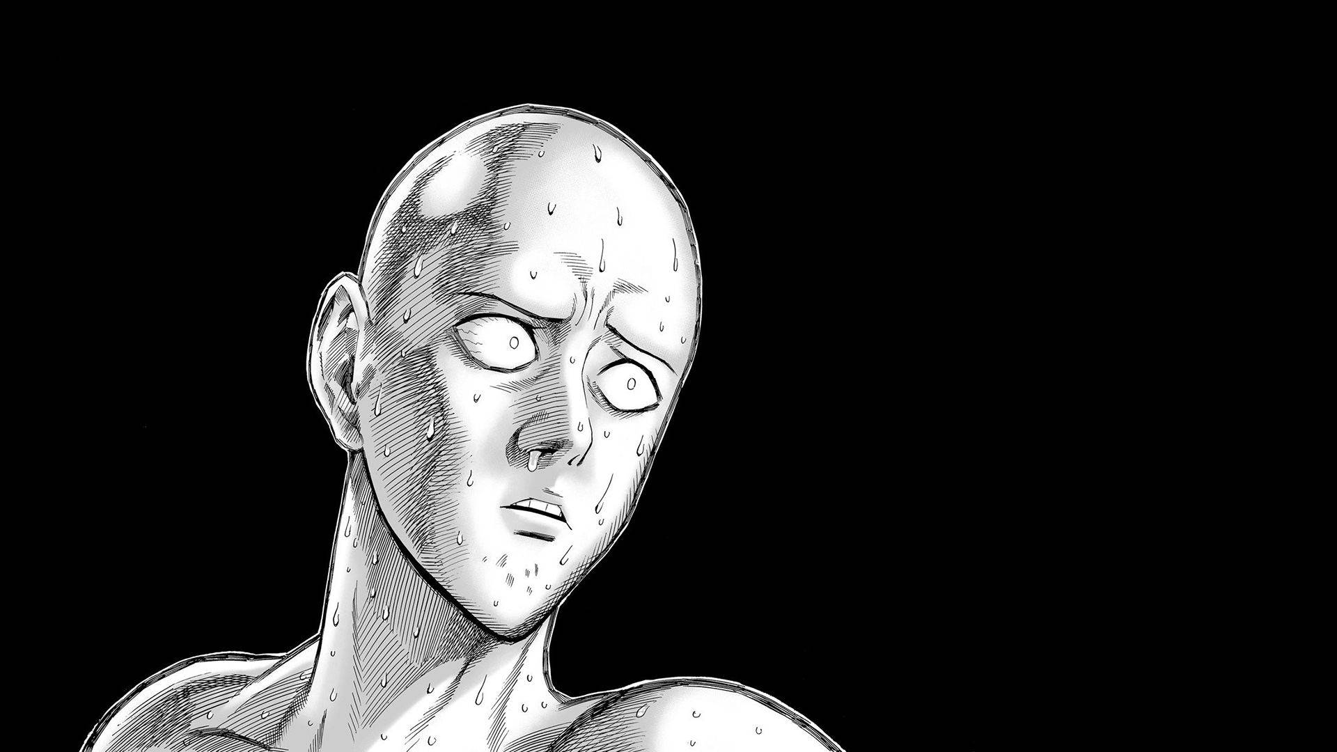 Saitama Divertido de Anime en Escala de Grises Fondos de pantalla