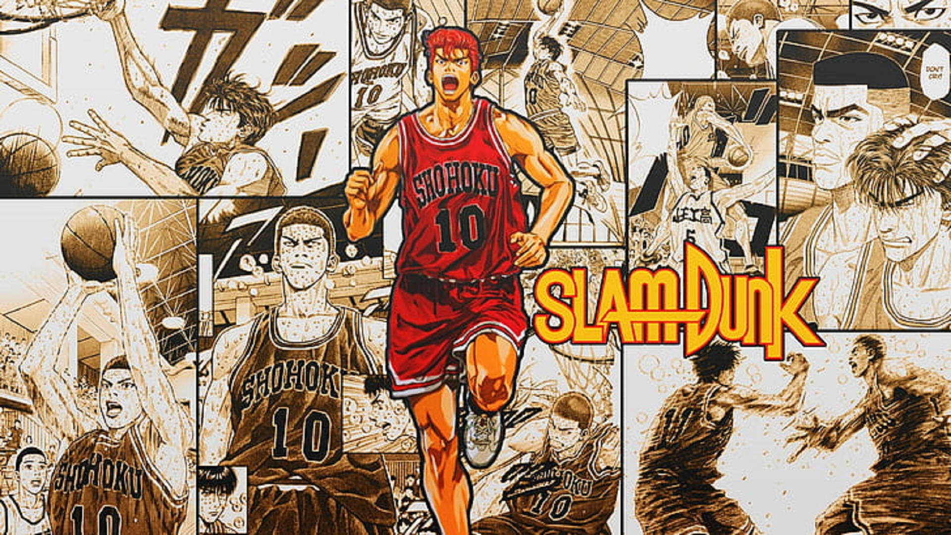Sakuragi de Slam Dunk en panel de manga Fondos de pantalla