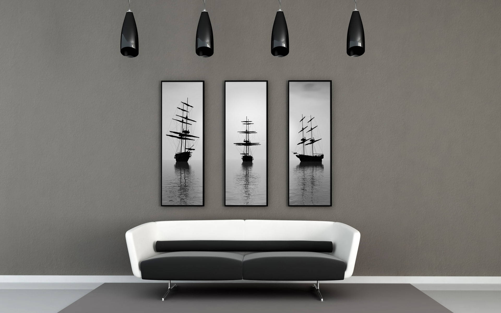 Sala Estética en Gris para el Hogar Fondos de pantalla