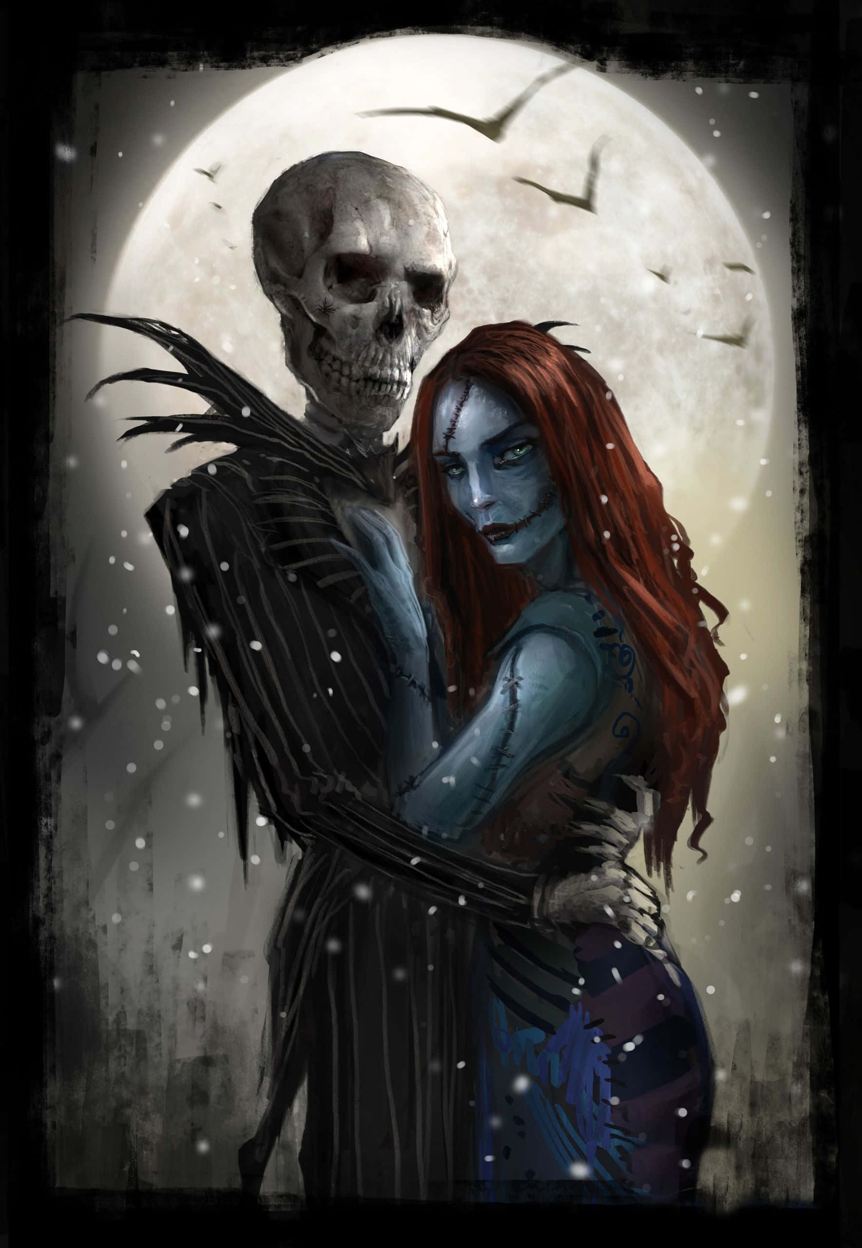 Sally y Jack en 3D de Nightmare Before Christmas Fondos de pantalla