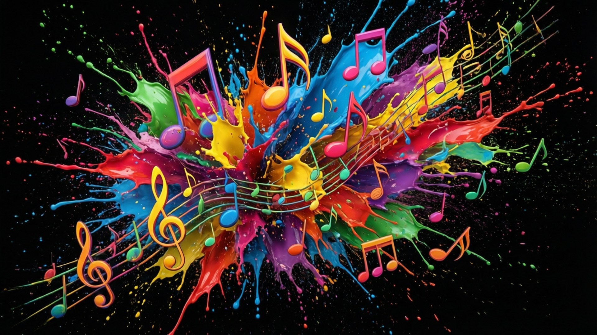 Salpicadura de Nota Musical Fondos de pantalla