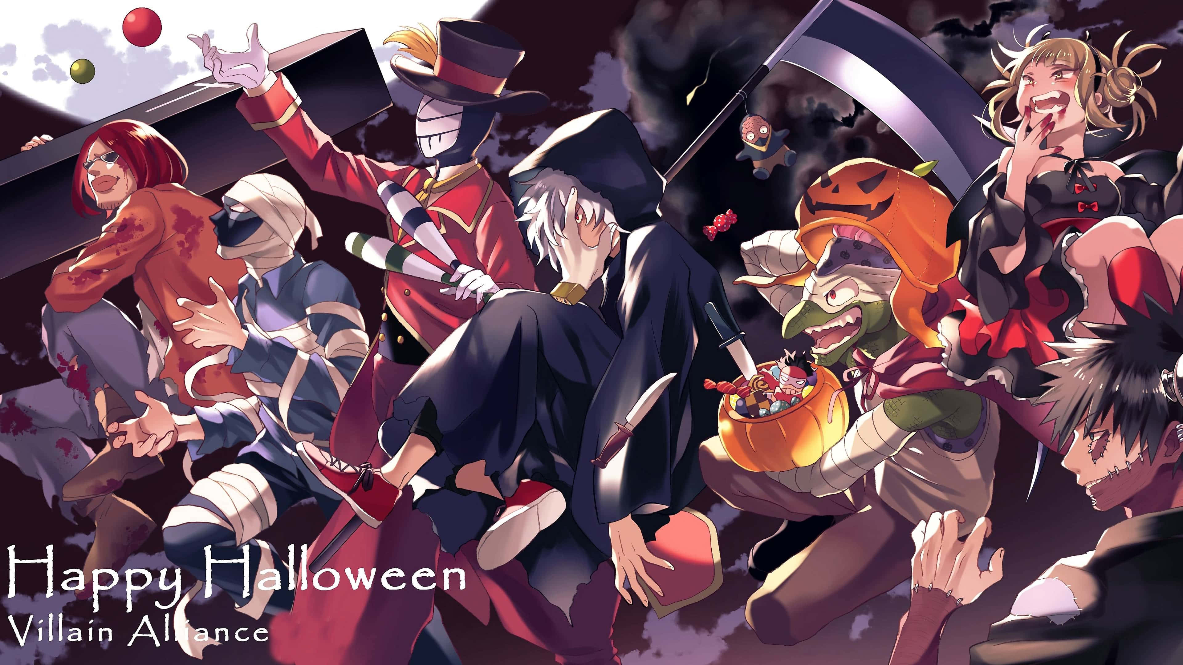 Saludo de Halloween de la Liga de Villanos de My Hero Academia Fondos de pantalla
