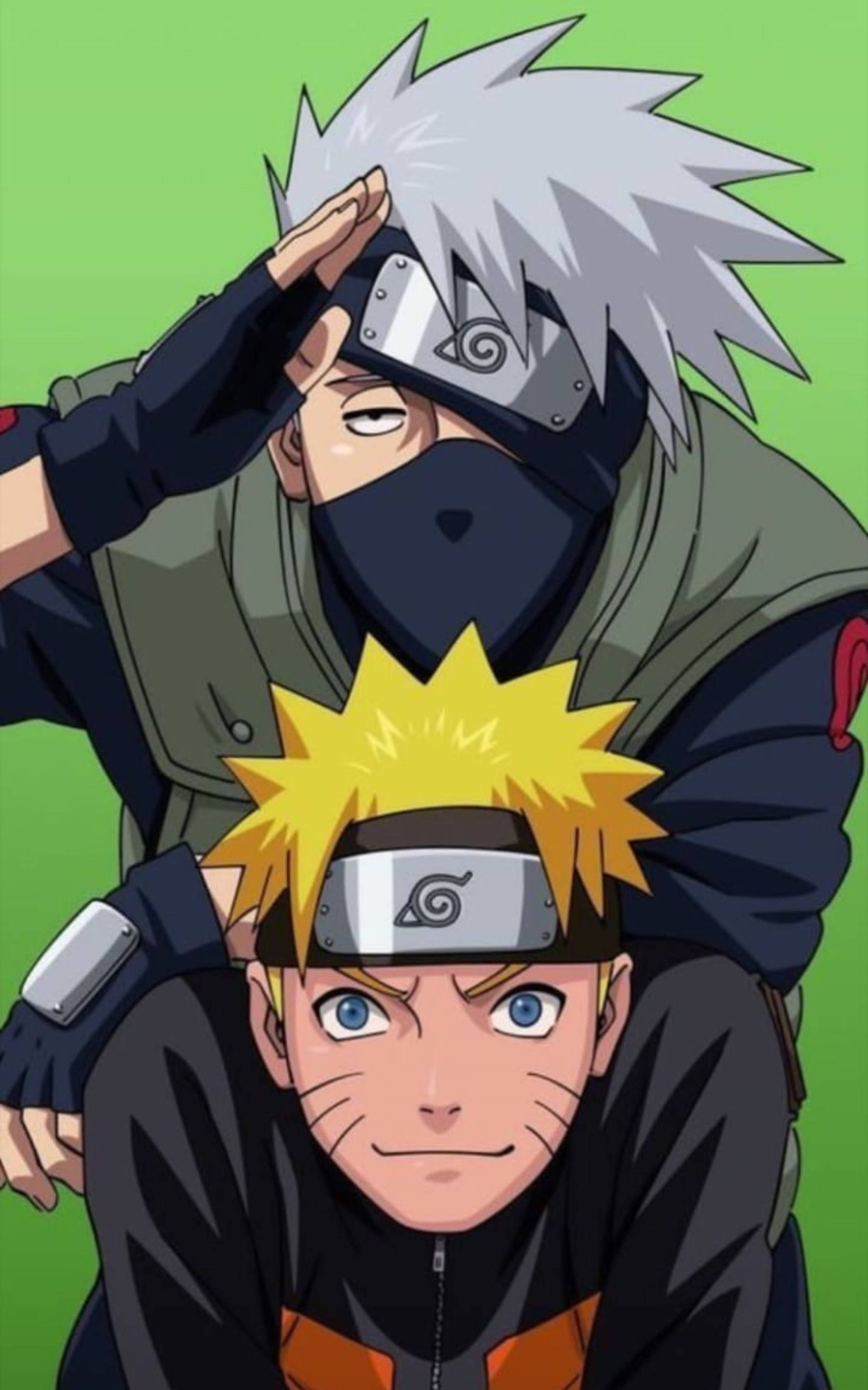 Saludo genial de Kakashi con Naruto Fondos de pantalla