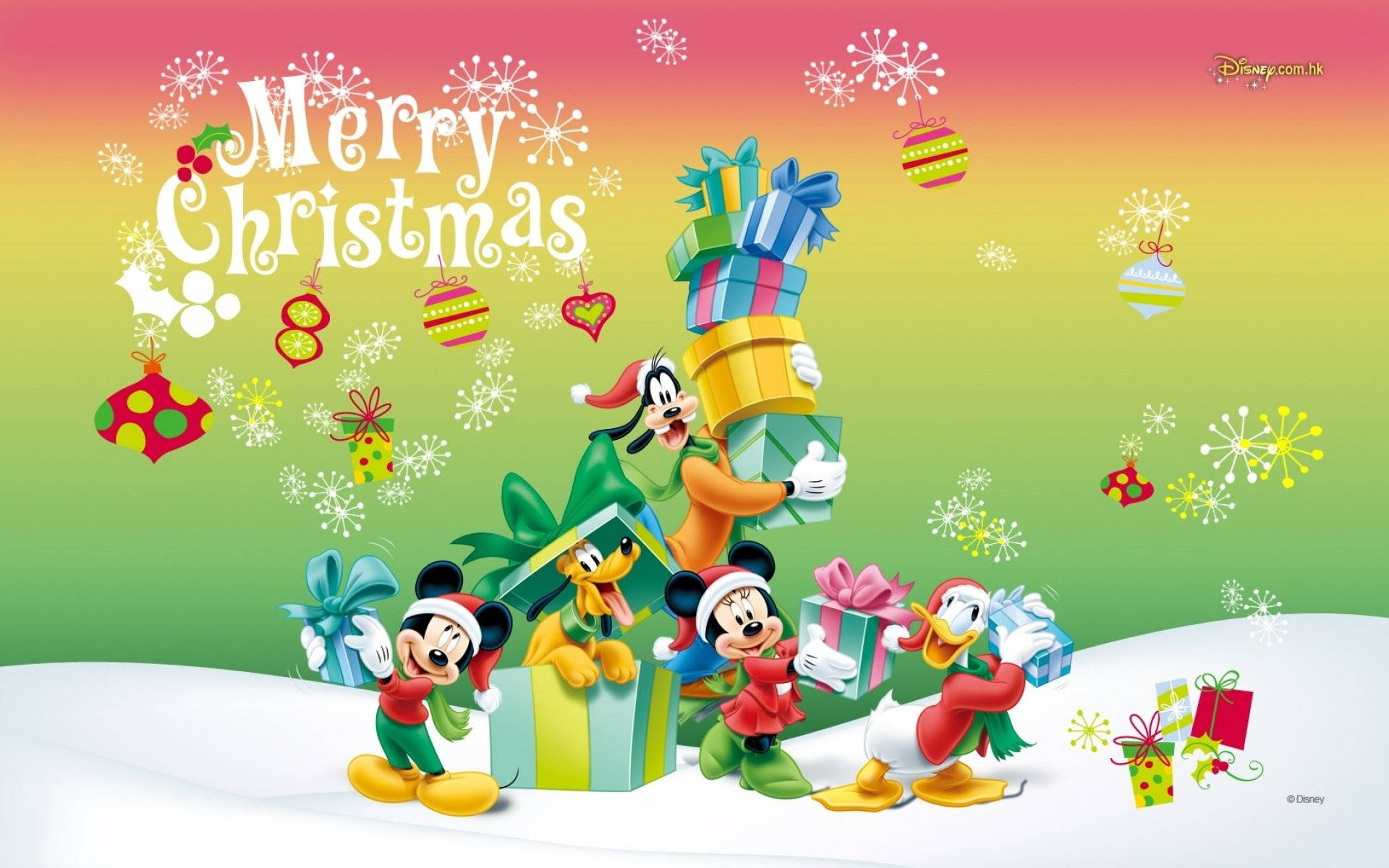 Saludo Navideño de Mickey Mouse de Disney Fondos de pantalla