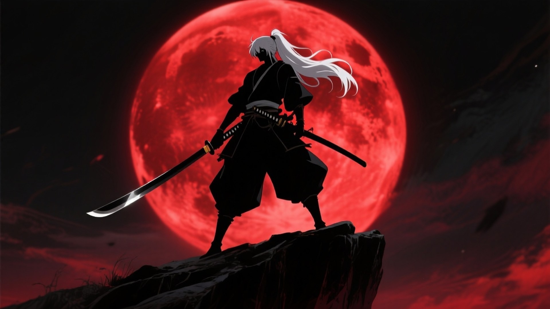 Samurái de la Luna Carmesí Fondos de pantalla