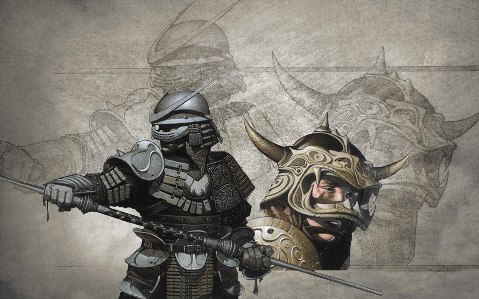 Samurái japonés con armadura Fondos de pantalla