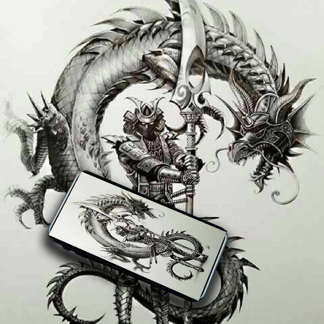 Samurái Japonés con Dragón Fondos de pantalla