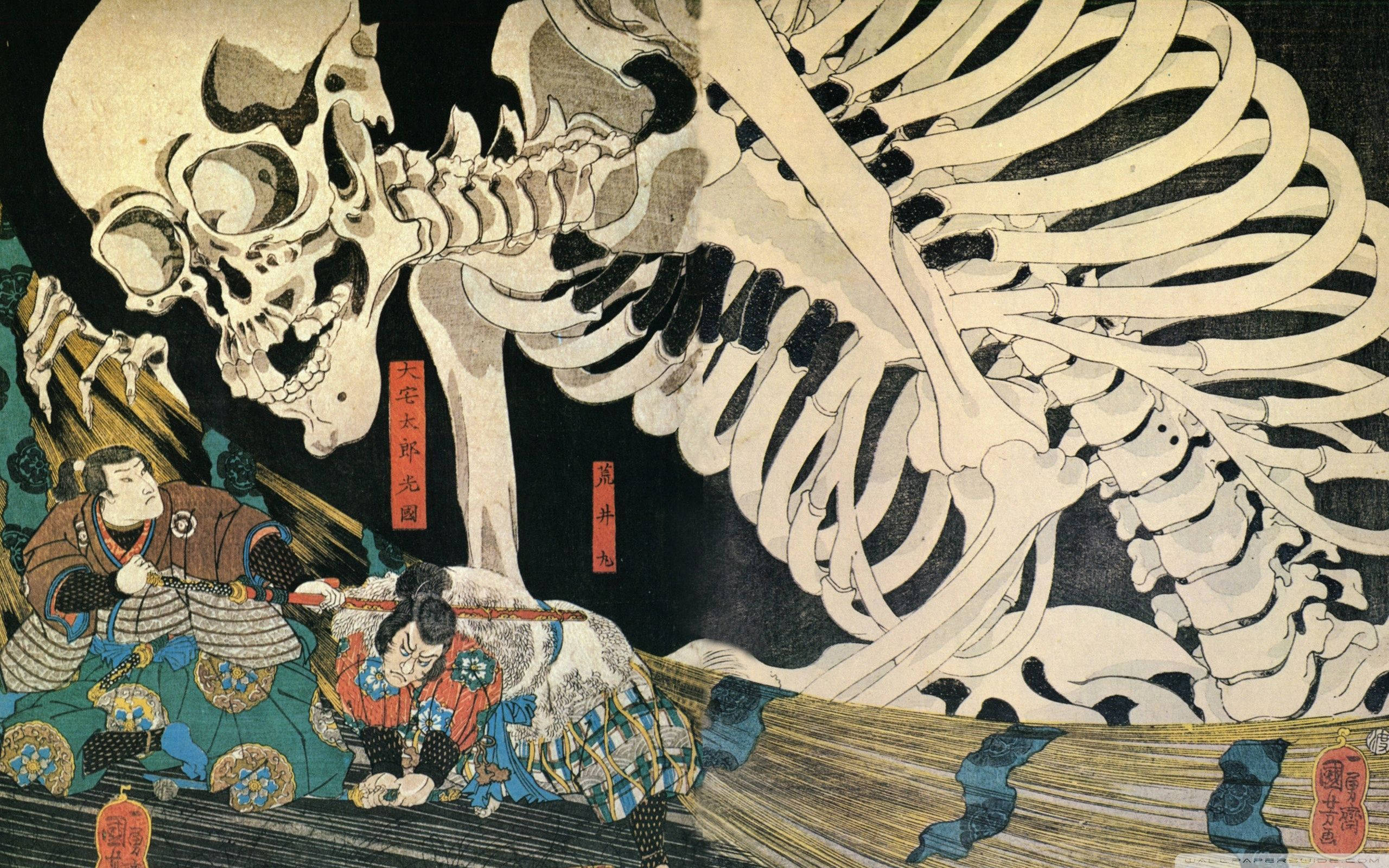Samurái Japonés Contra Esqueleto Fondos de pantalla