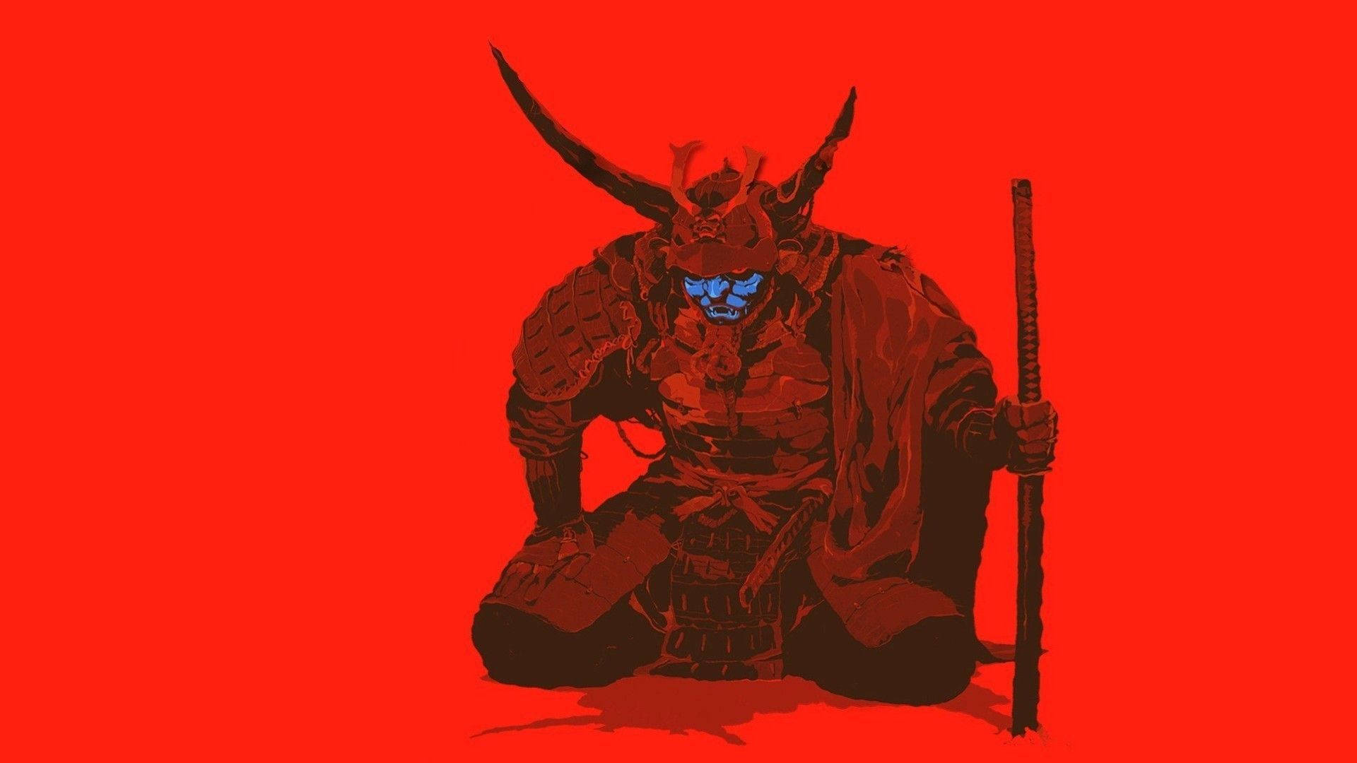 Samurái Japonés Tema Rojo Fondos de pantalla