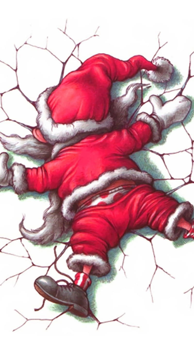 Santa Claus Acostado Divertido Navidad Fondos de pantalla
