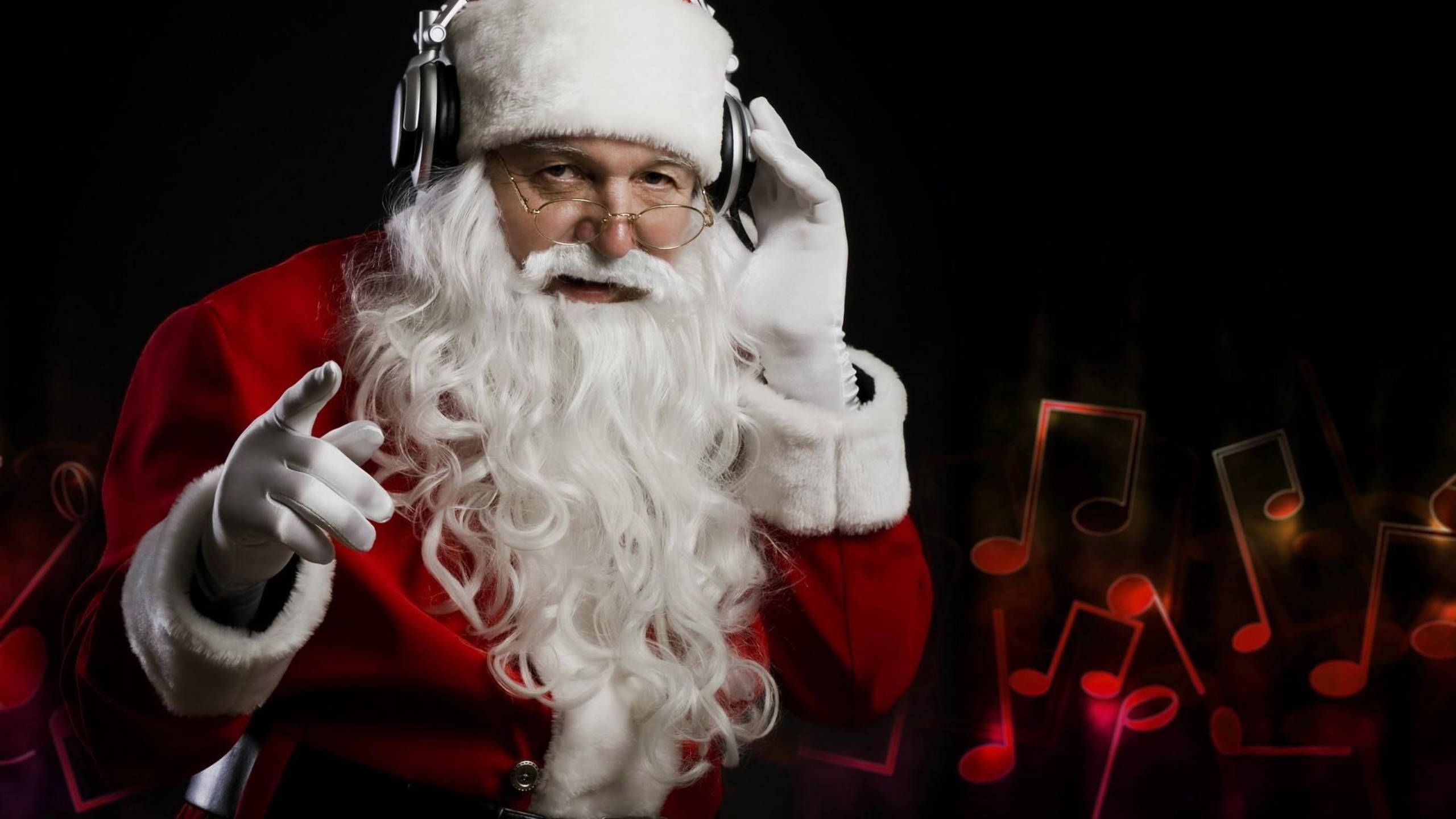 Santa Claus escuchando música Fondos de pantalla