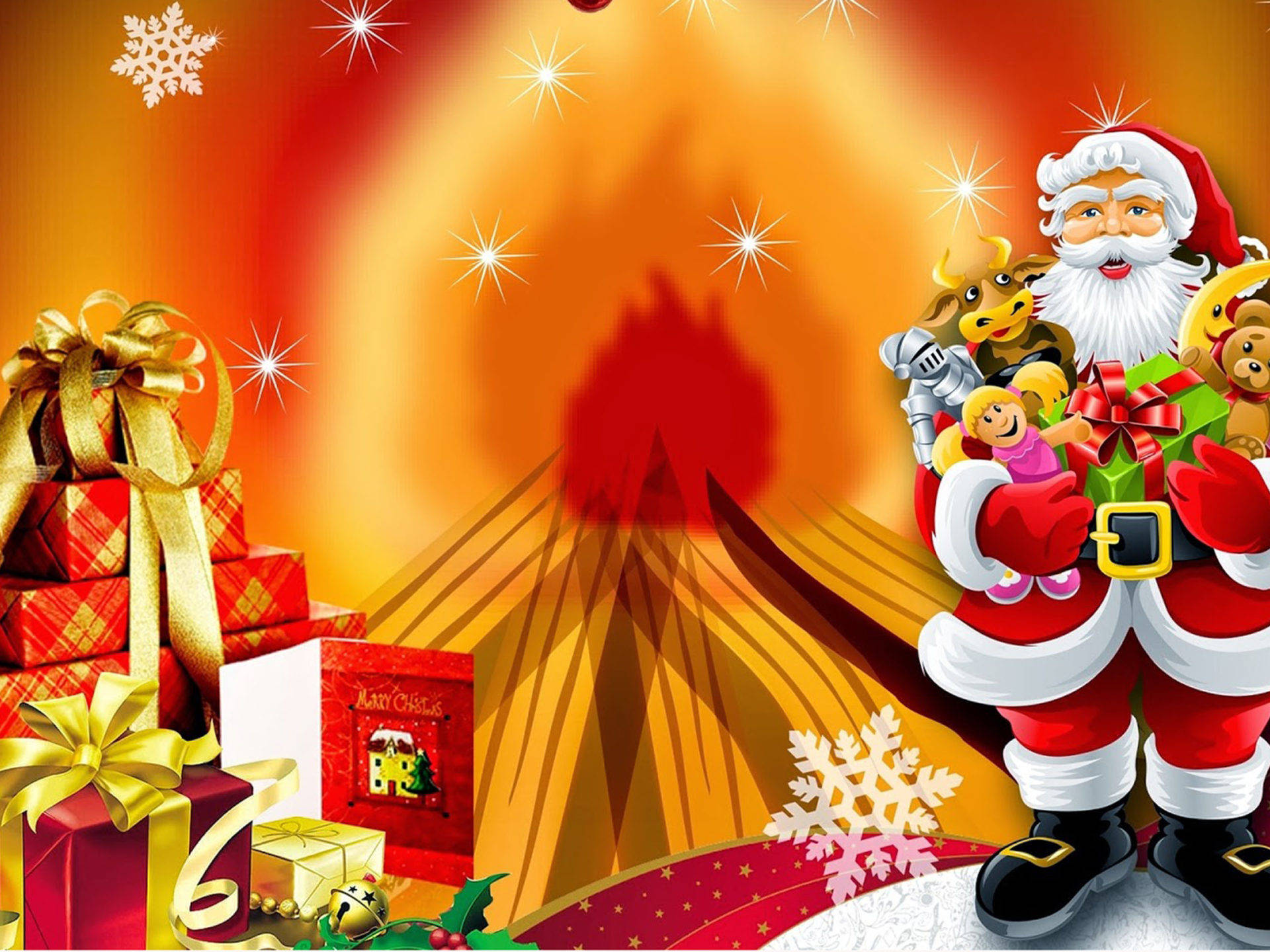 Santa Claus y Regalos de Navidad Fondos de pantalla