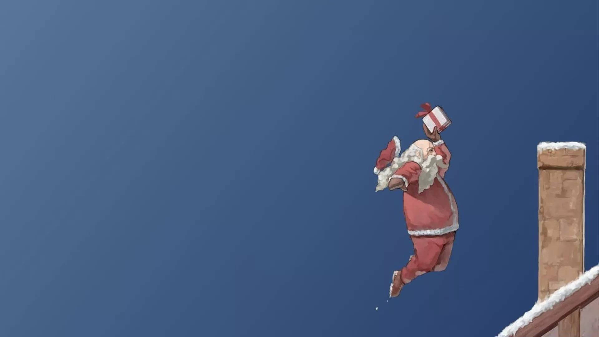 Santa Flotando en el Aire Navidad Divertida Fondos de pantalla