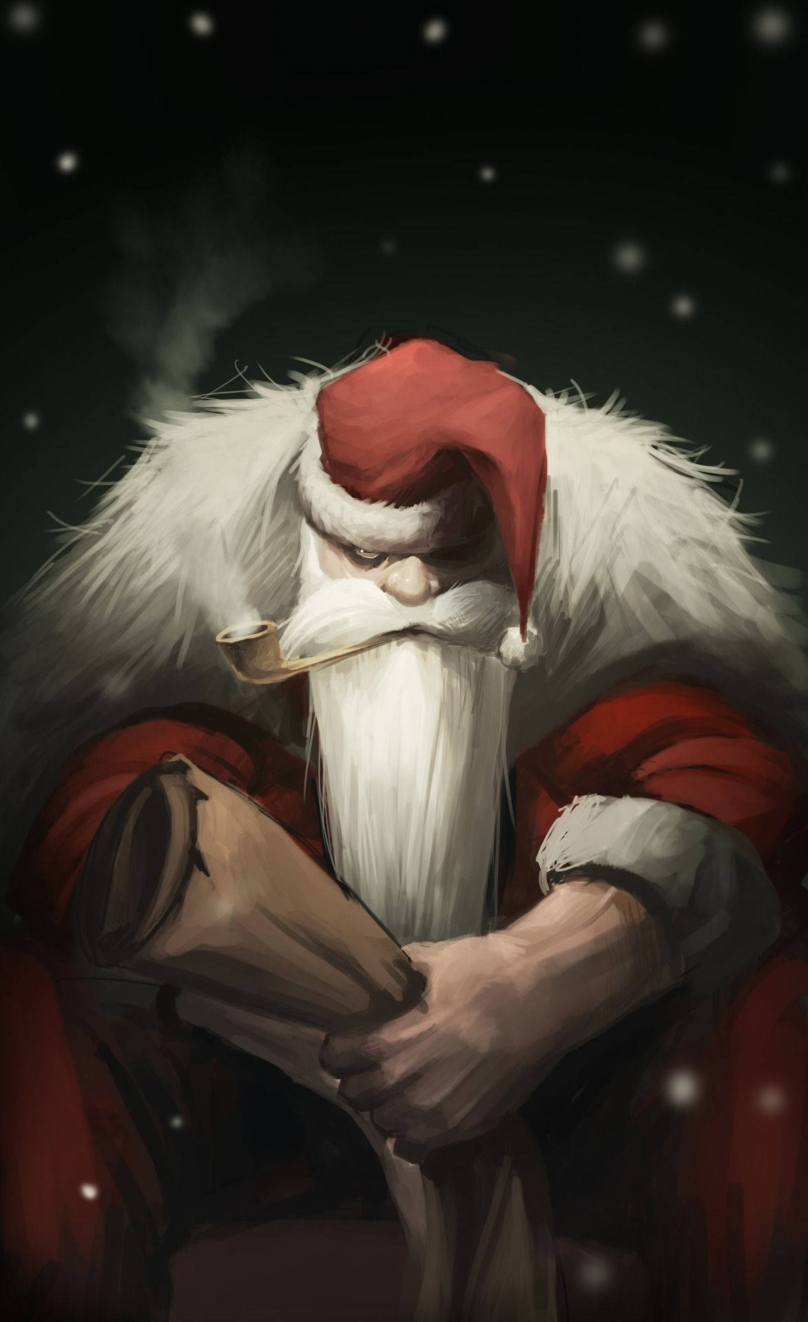 Santa Malvado Fumando en Pipa Fondos de pantalla