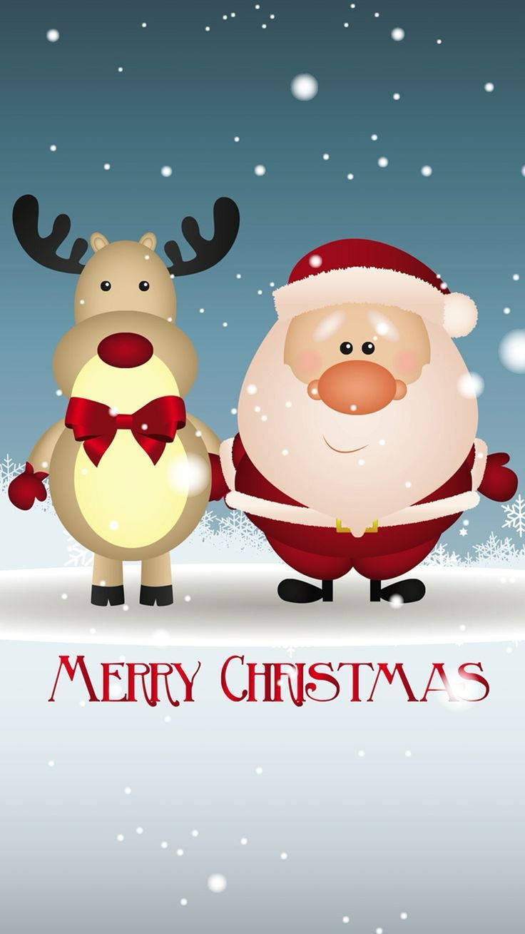 Santa Reno Nevado Feliz Navidad iPhone Fondos de pantalla