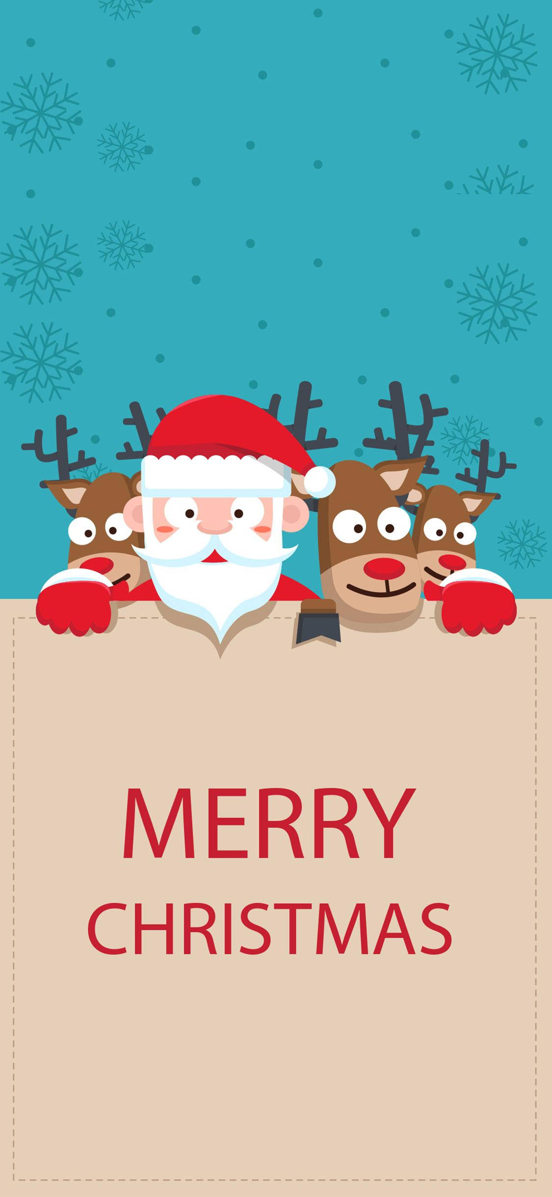 Santa y Reno Feliz Navidad iPhone Fondos de pantalla