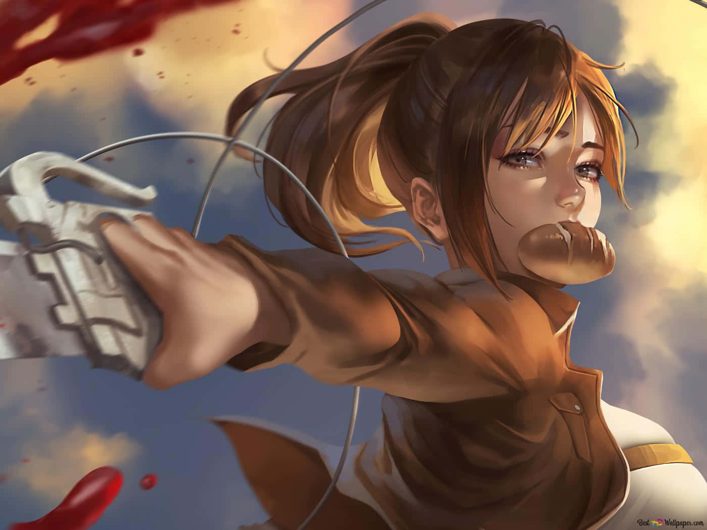 Sasha Braus linda gamer de Attack on Titan Fondos de pantalla