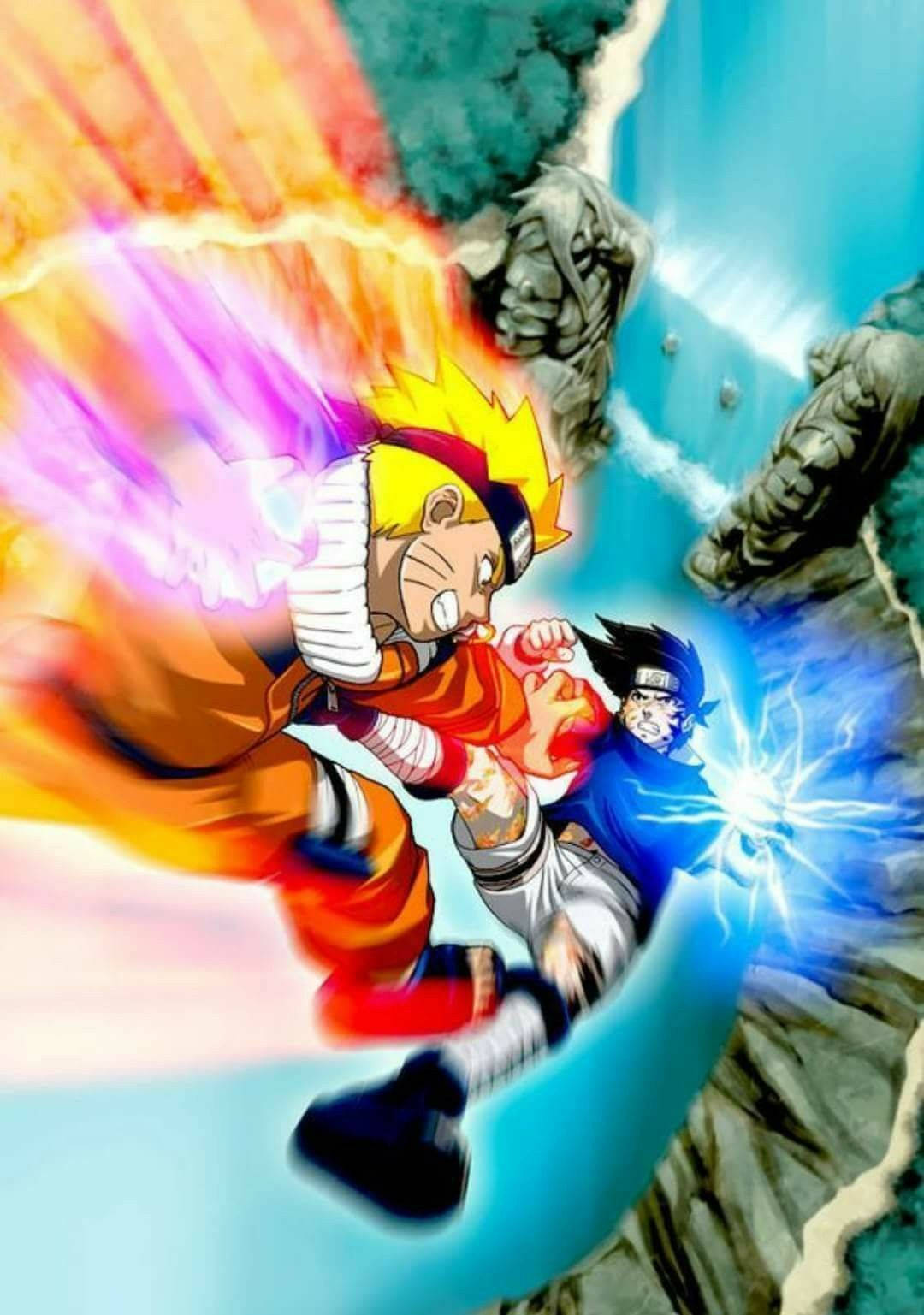 Sasuke Naruto pelea en el Valle del Fin iPhone Fondos de pantalla