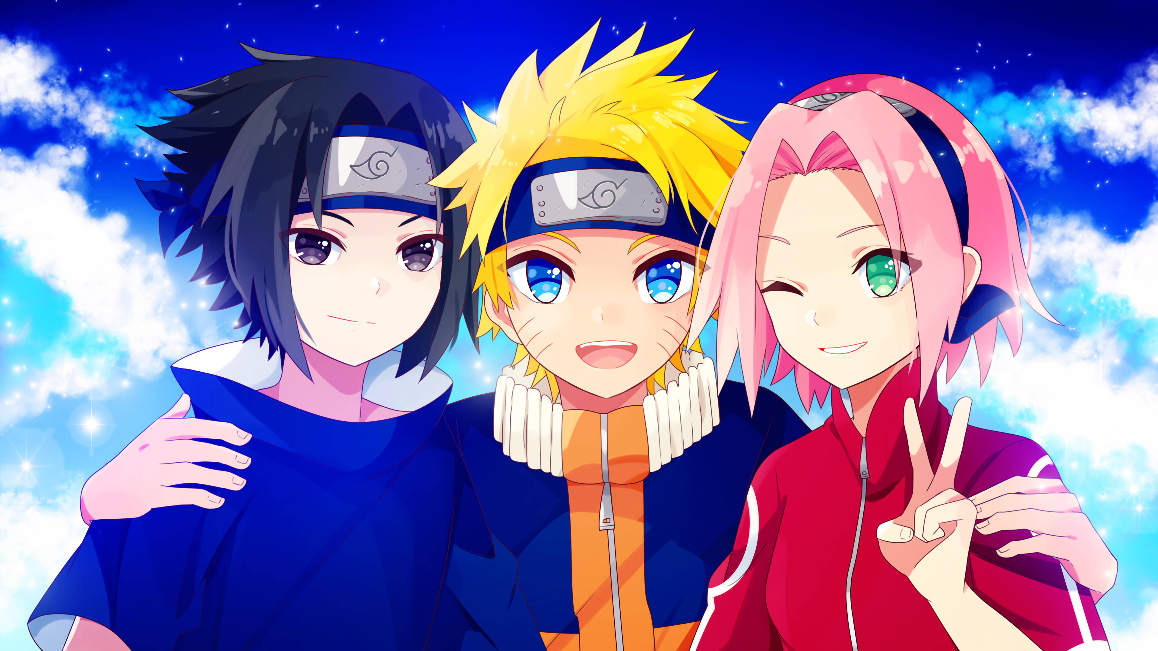 Sasuke, Naruto y Sakura 4K Fondos de pantalla