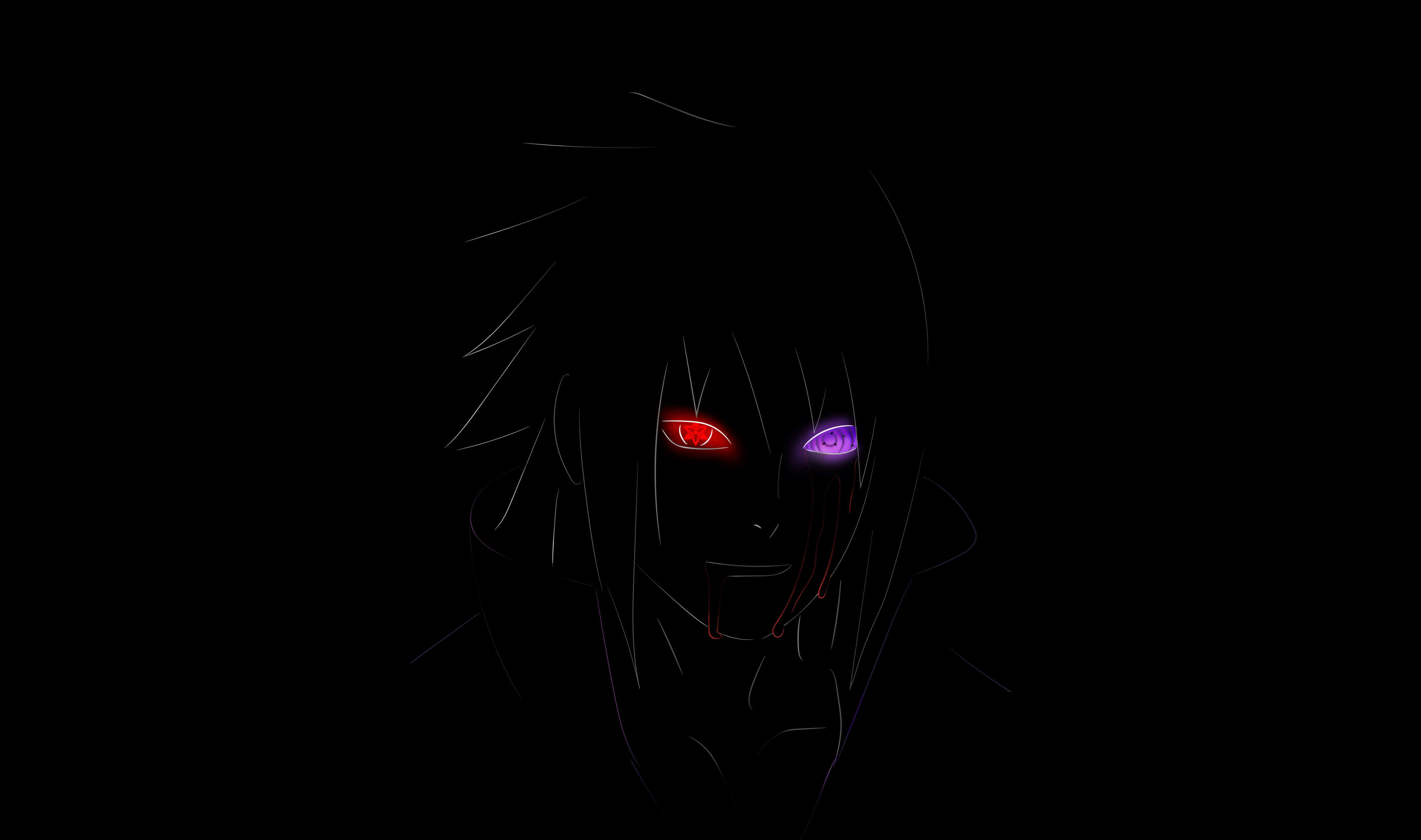 Sasuke Ojos Naruto Blanco y Negro Fondos de pantalla