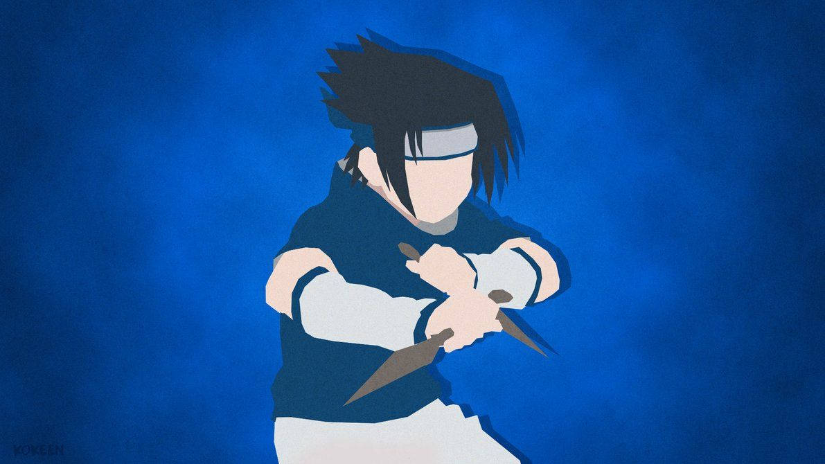 Fondo de pantalla de Sasuke Uchiha empuñando armas kunai.