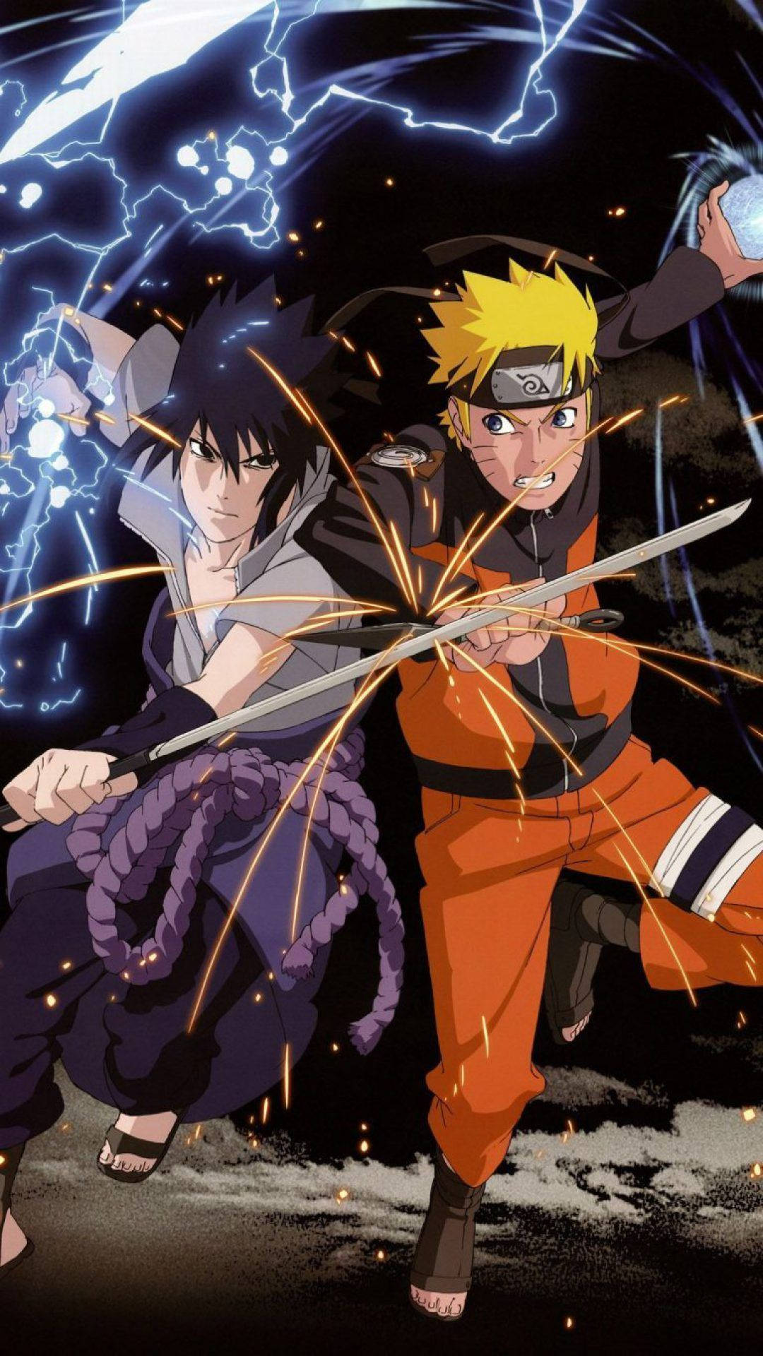 Sasuke y Naruto peleando iPhone Fondos de pantalla