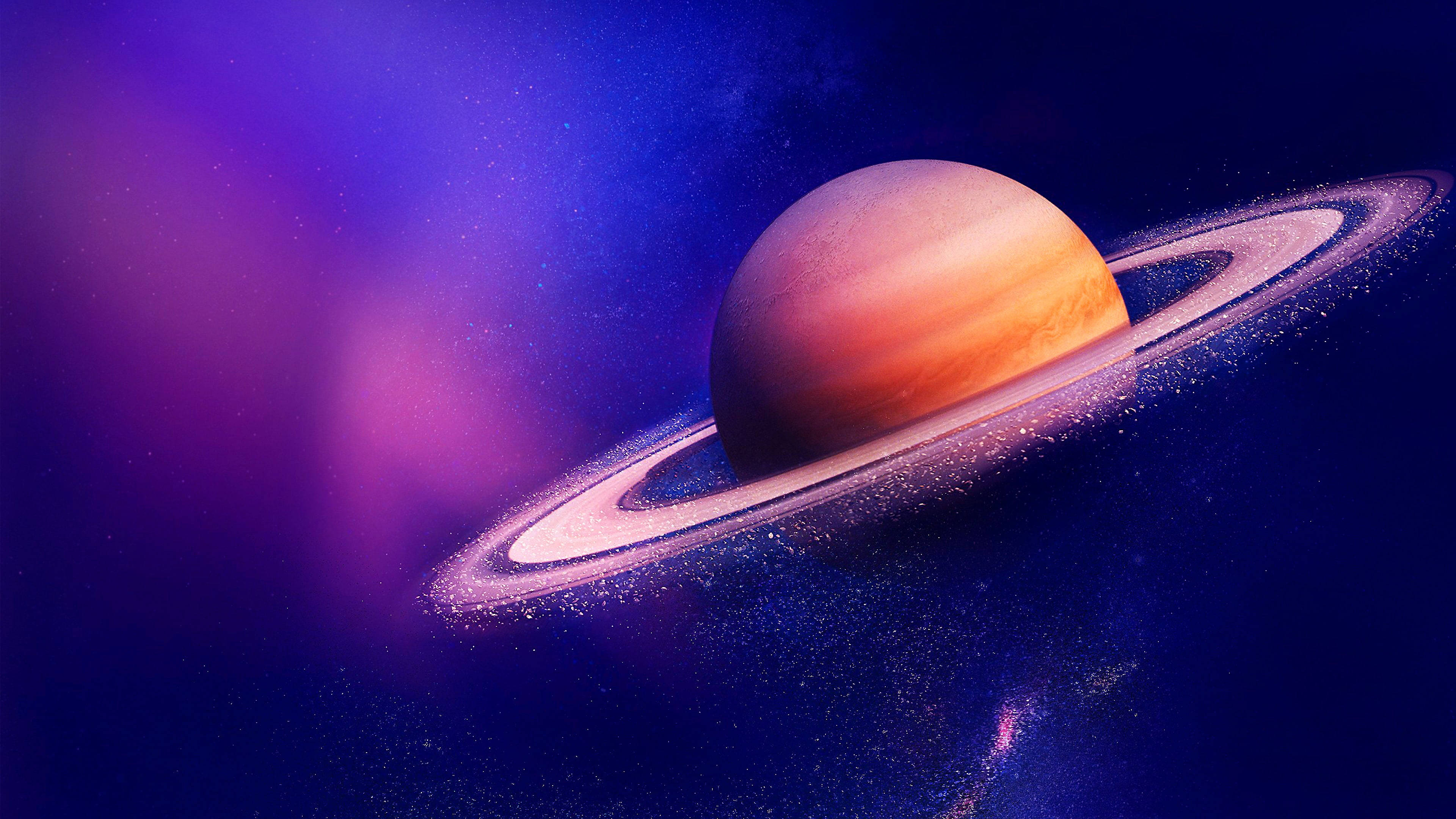 Saturno Brillante 4K Fondos de pantalla
