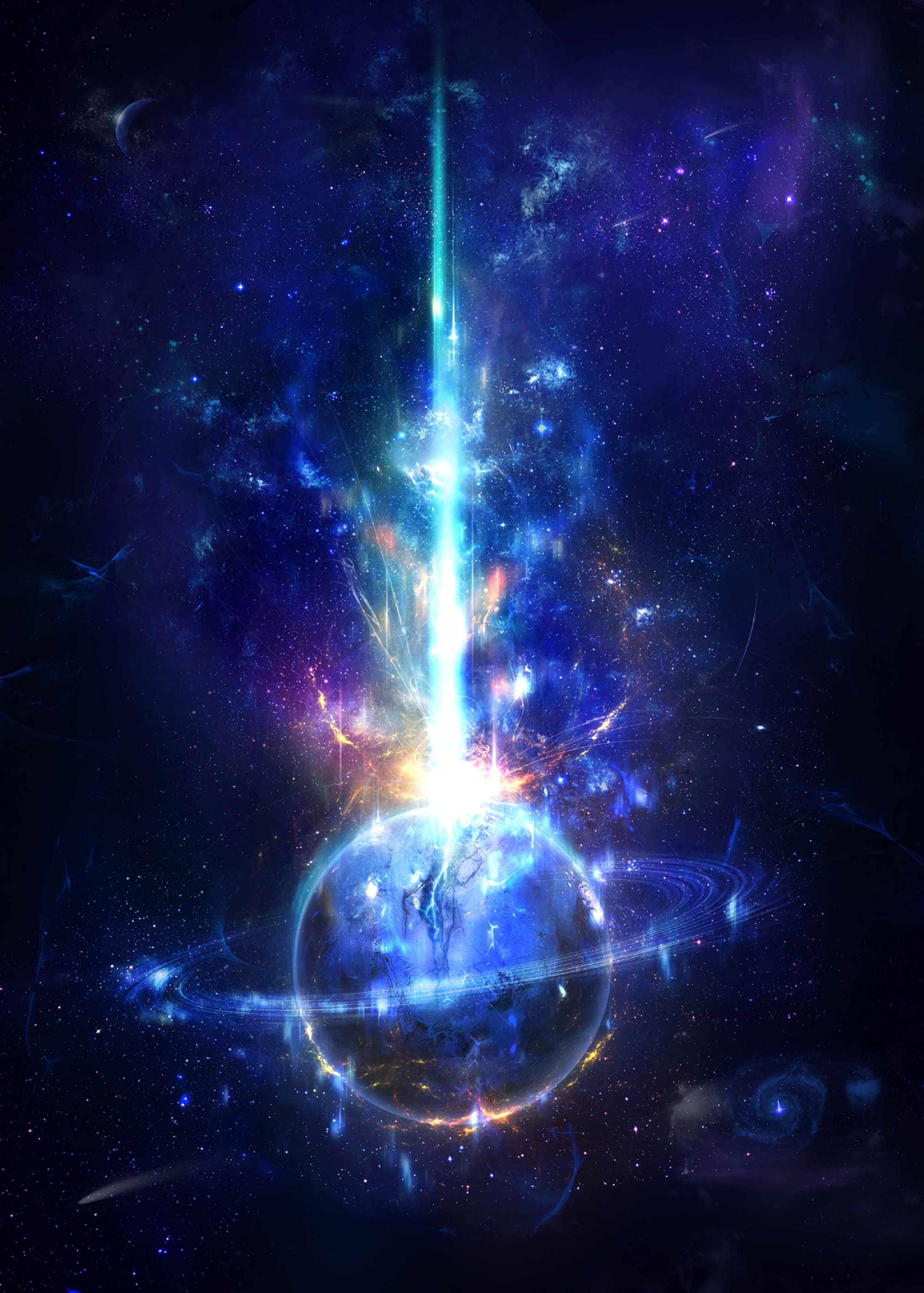 Saturno de Luz Brillante Fondos de pantalla