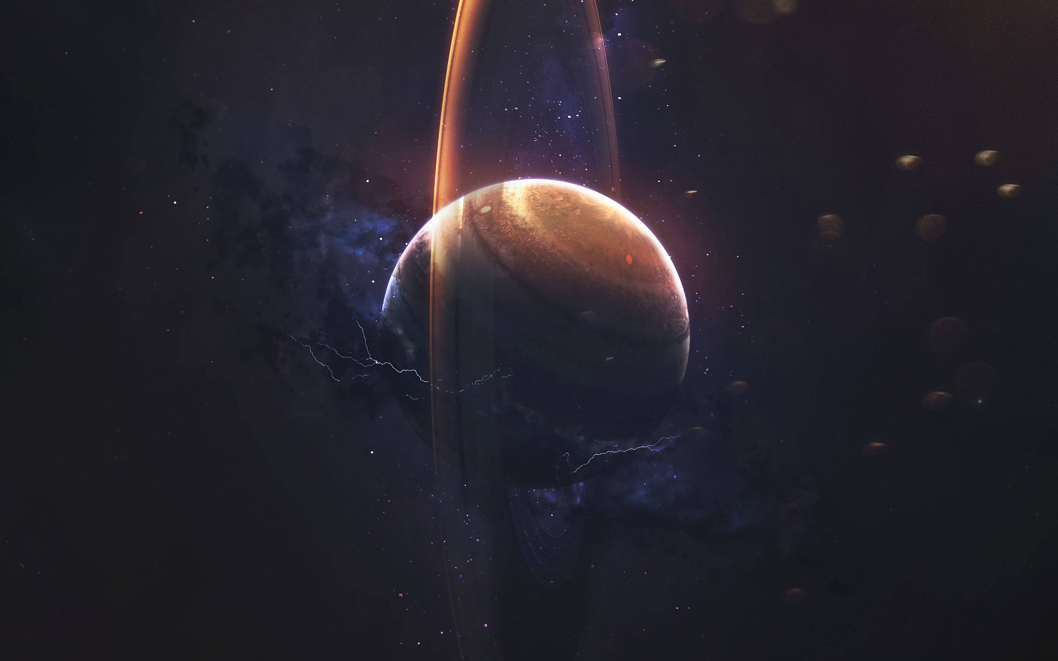 Saturno erguido 4K Fondos de pantalla