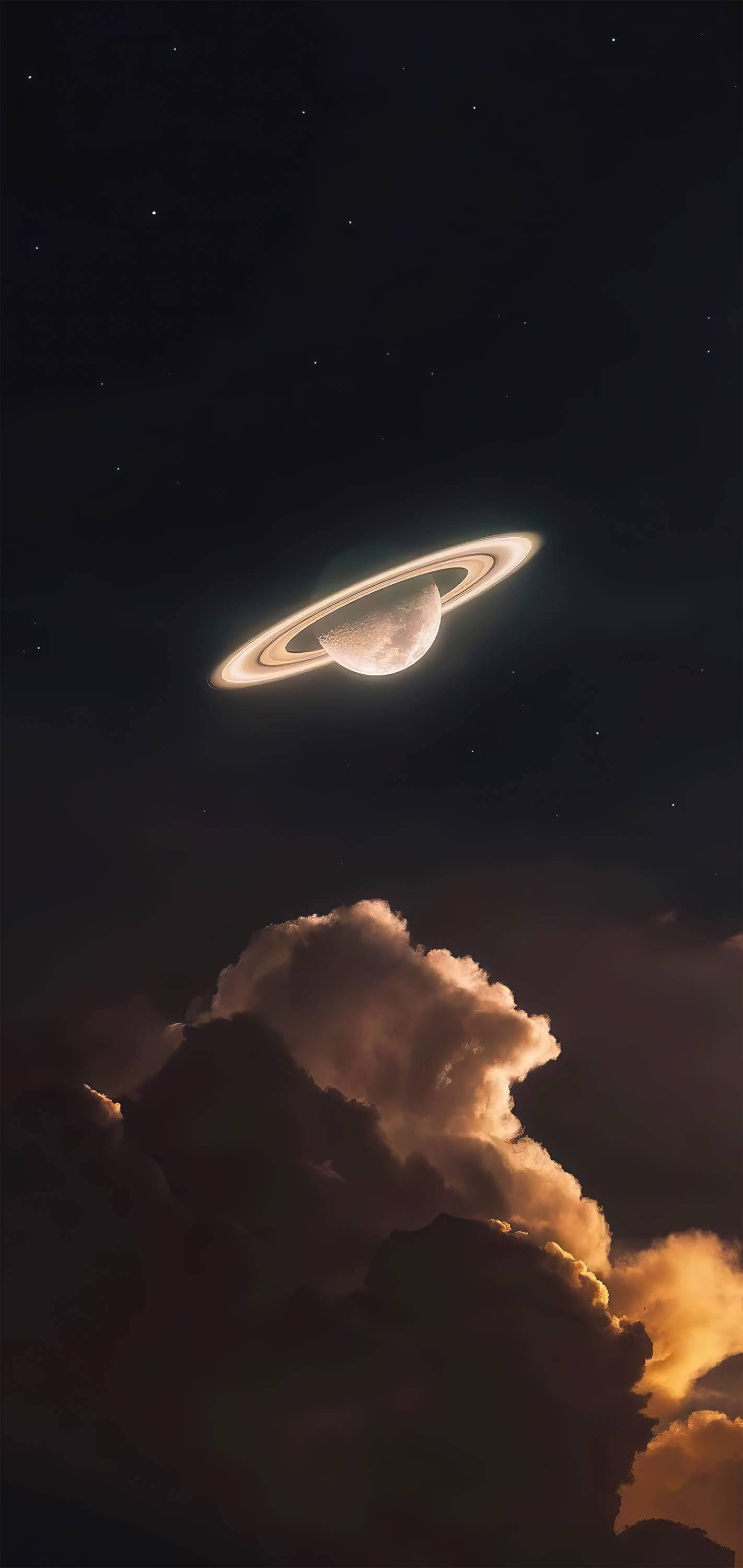 Saturno estético brillante 4K Fondos de pantalla