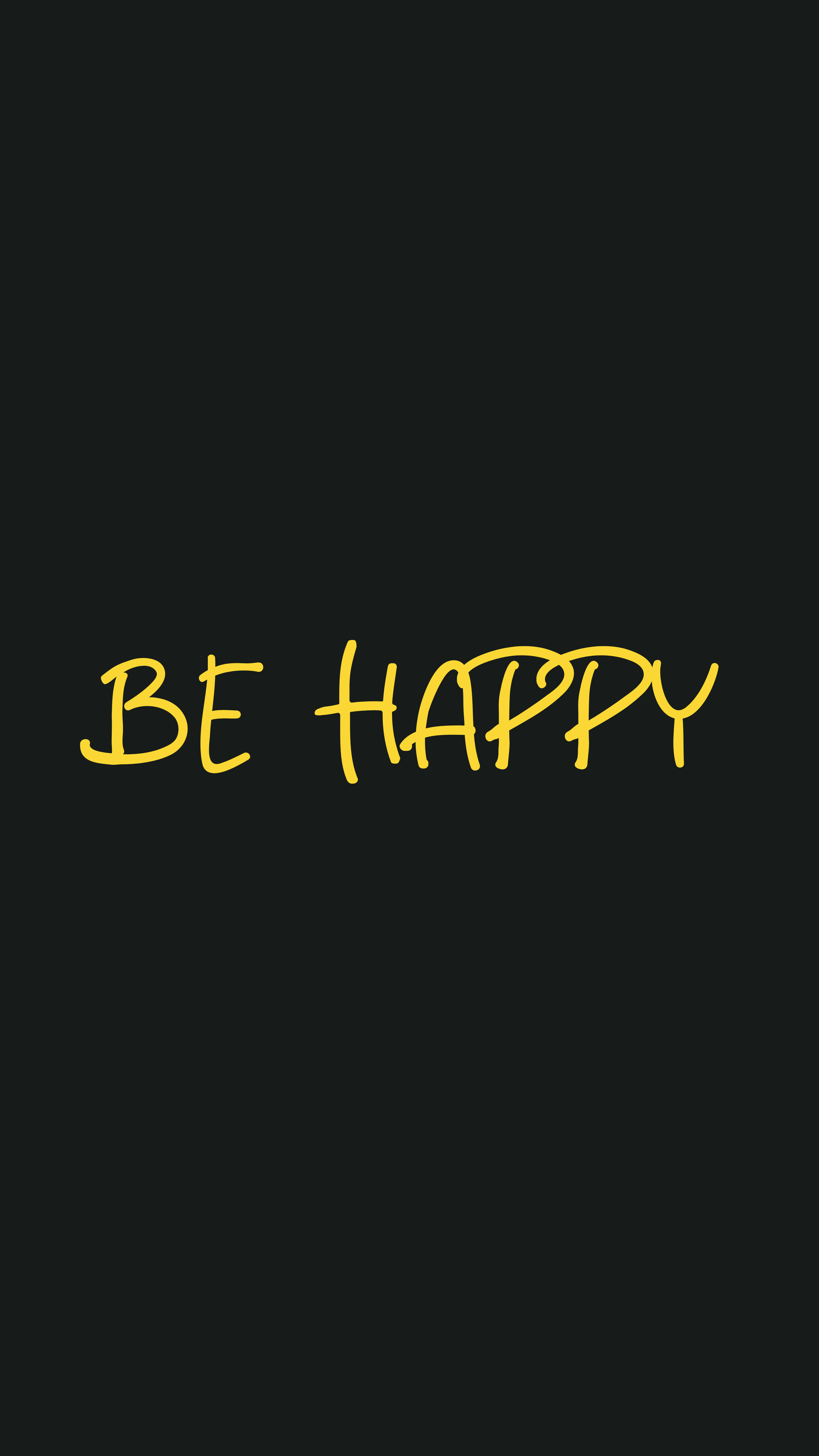 Sé Feliz en Negro y Amarillo Fondos de pantalla