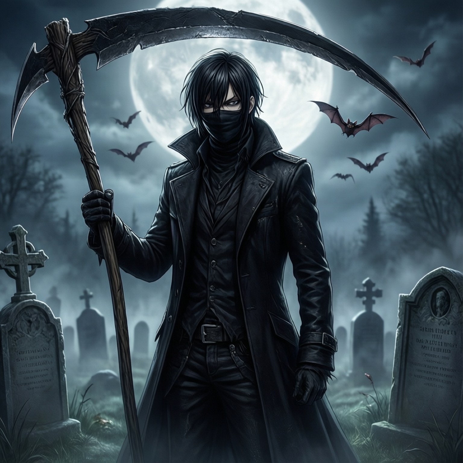 Segador en el Cementerio Fondos de pantalla