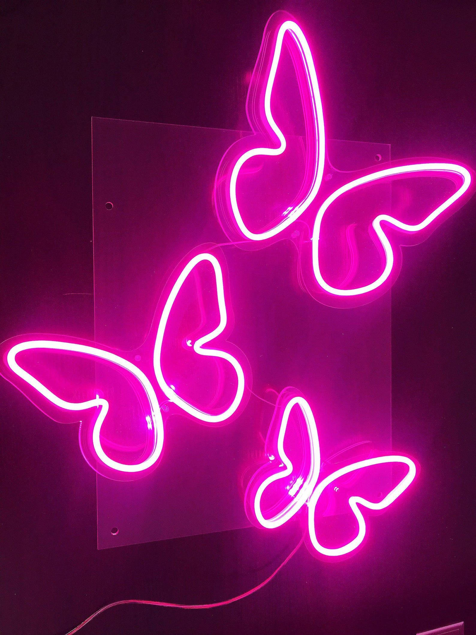Señales de mariposa rosa neón Fondos de pantalla