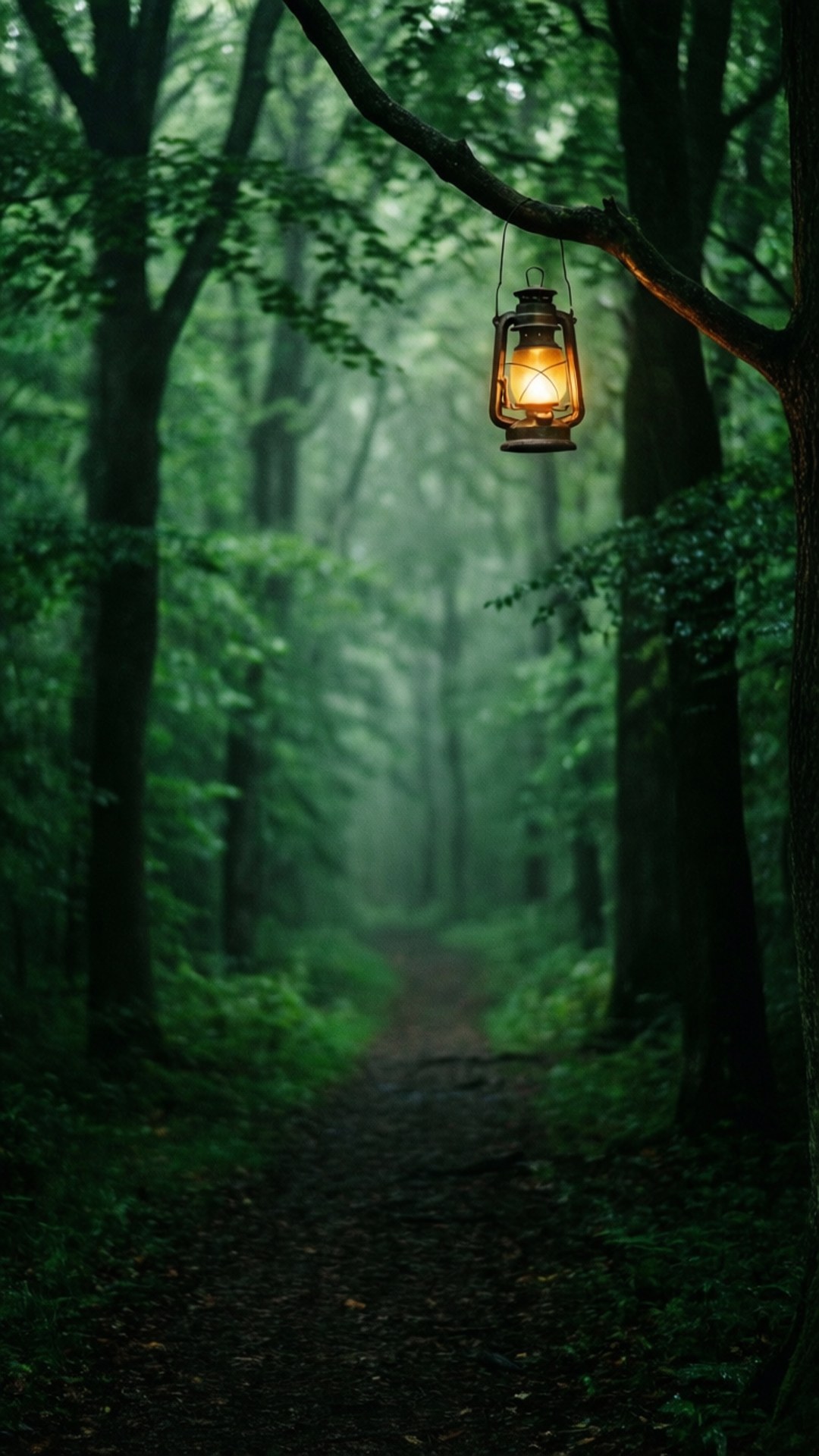 Sendero del Bosque con Farol Fondos de pantalla
