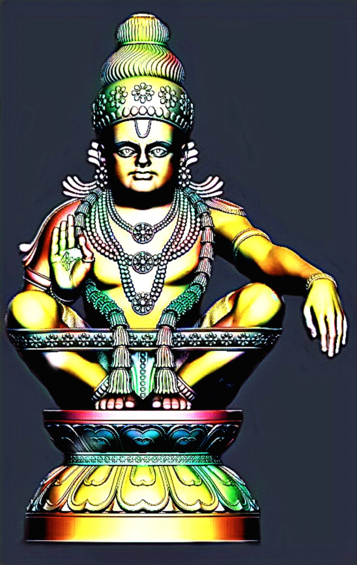 Señor Ayyappa sobre fondo gris Fondos de pantalla