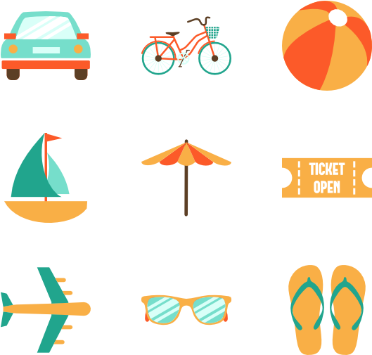 Set de iconos de vacaciones de verano Fondos de pantalla