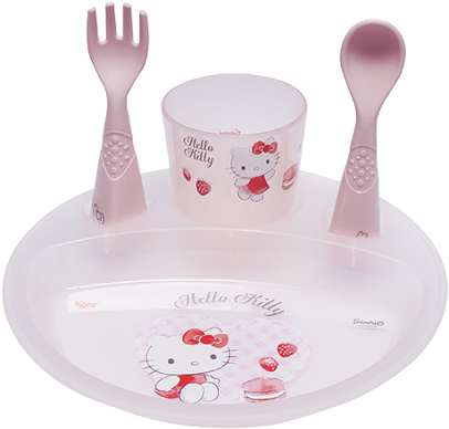 Set de vajilla para bebé de Hello Kitty Fondos de pantalla