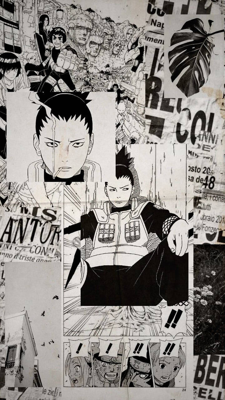 Shikamaru Naruto Anime Blanco y Negro iPhone Fondos de pantalla